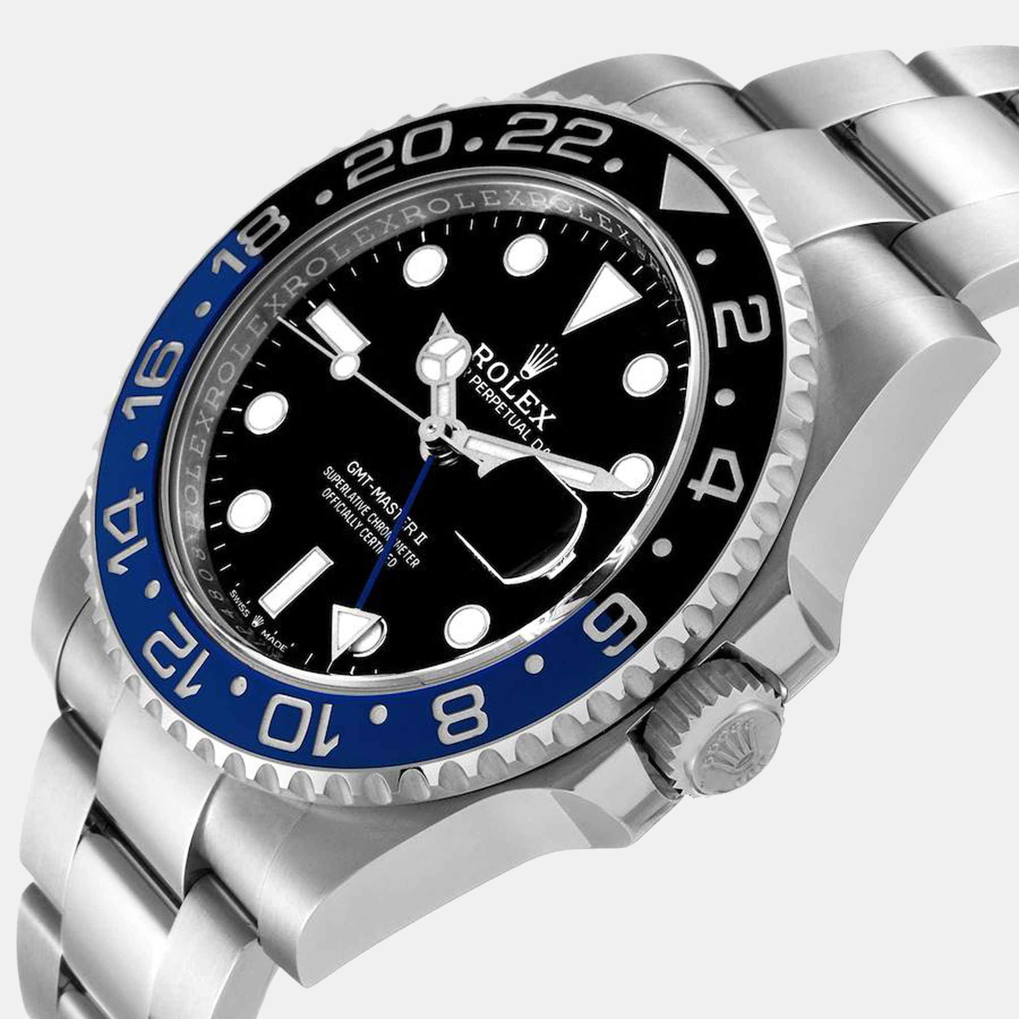 

Rolex Black Stainless Steel GMT-Master II Batman 126710 Automatic Men's Wristwatch 40 mm