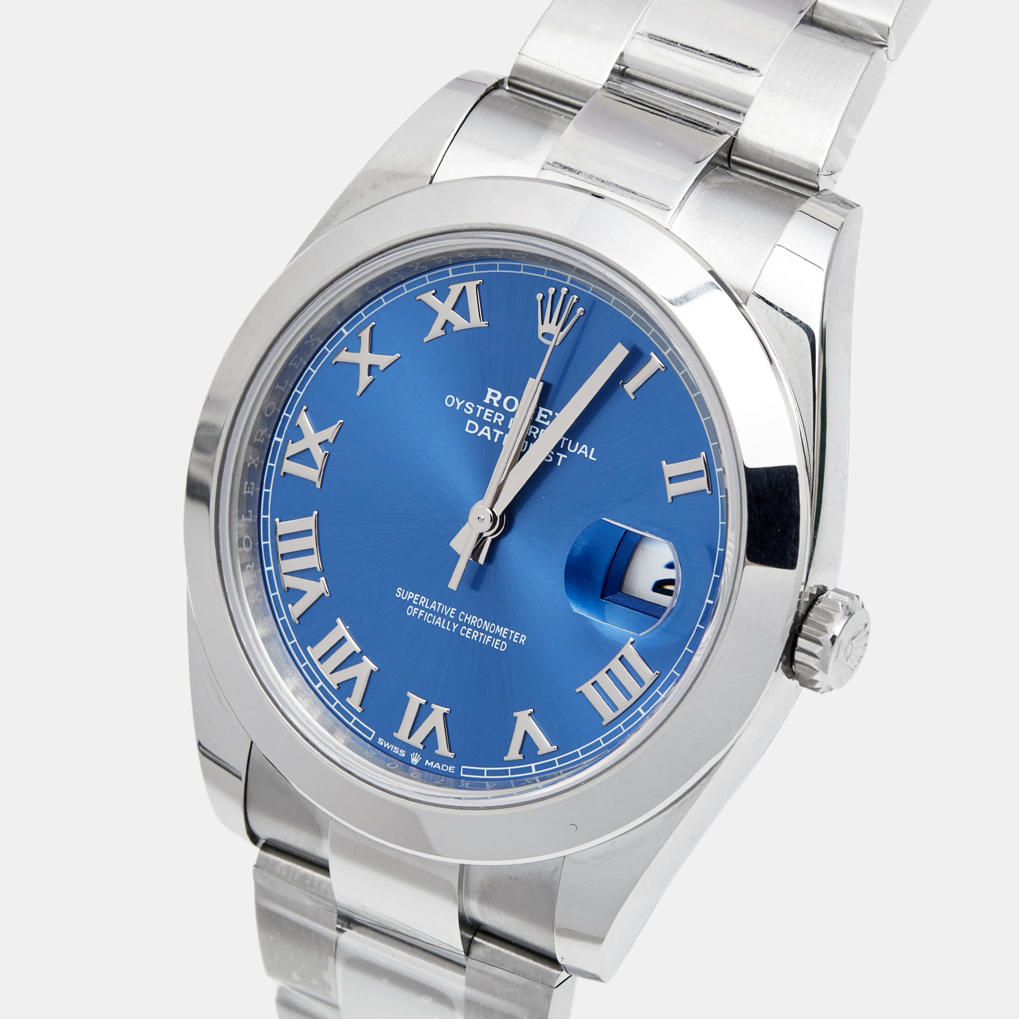 

Rolex Blue Oystersteel Datejust M126300-0017 Women's Wristwatch