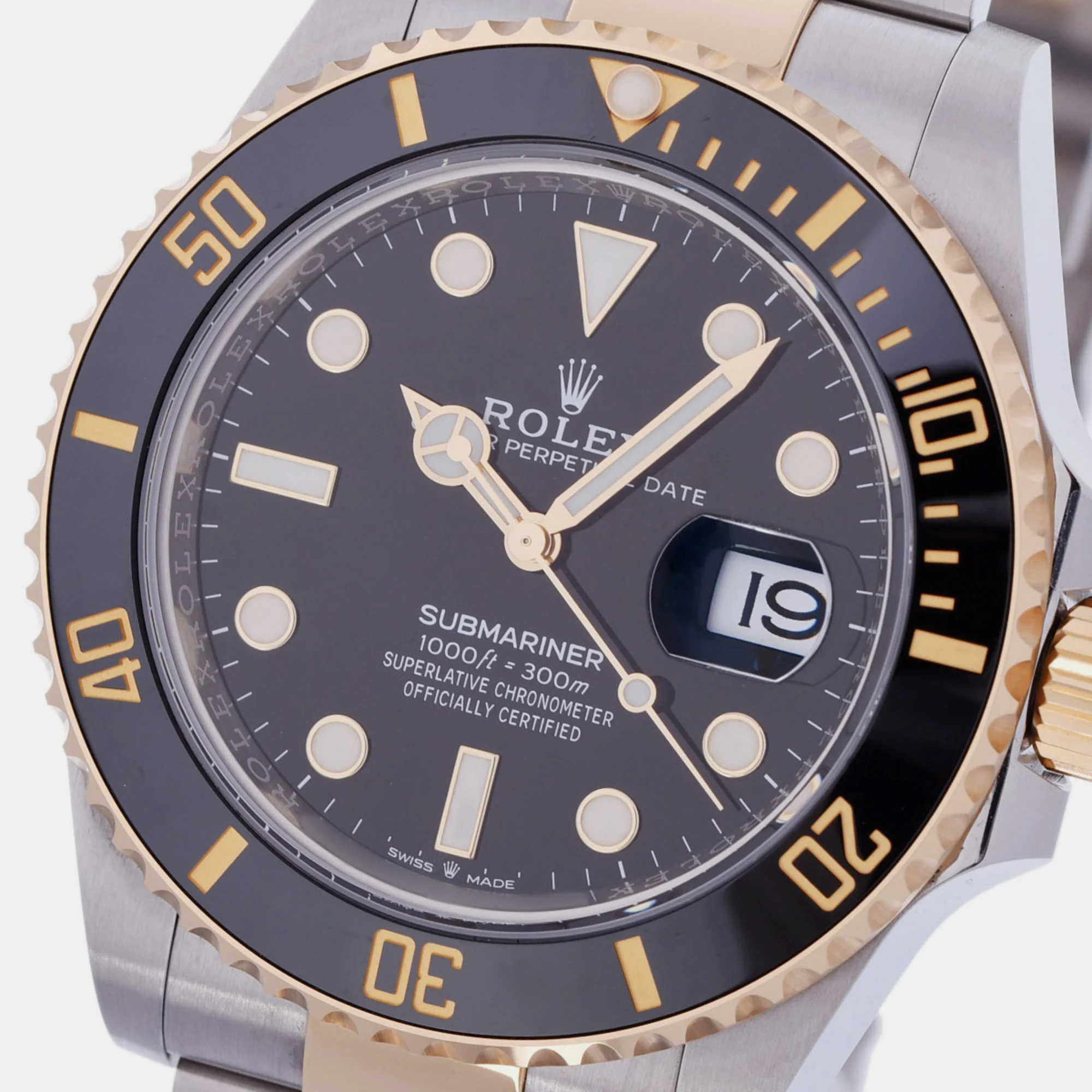 

Rolex Black 18k Yellow Gold And Stainless Steel Submariner 126613LN Automatic Men's Wristwatch 41 mm