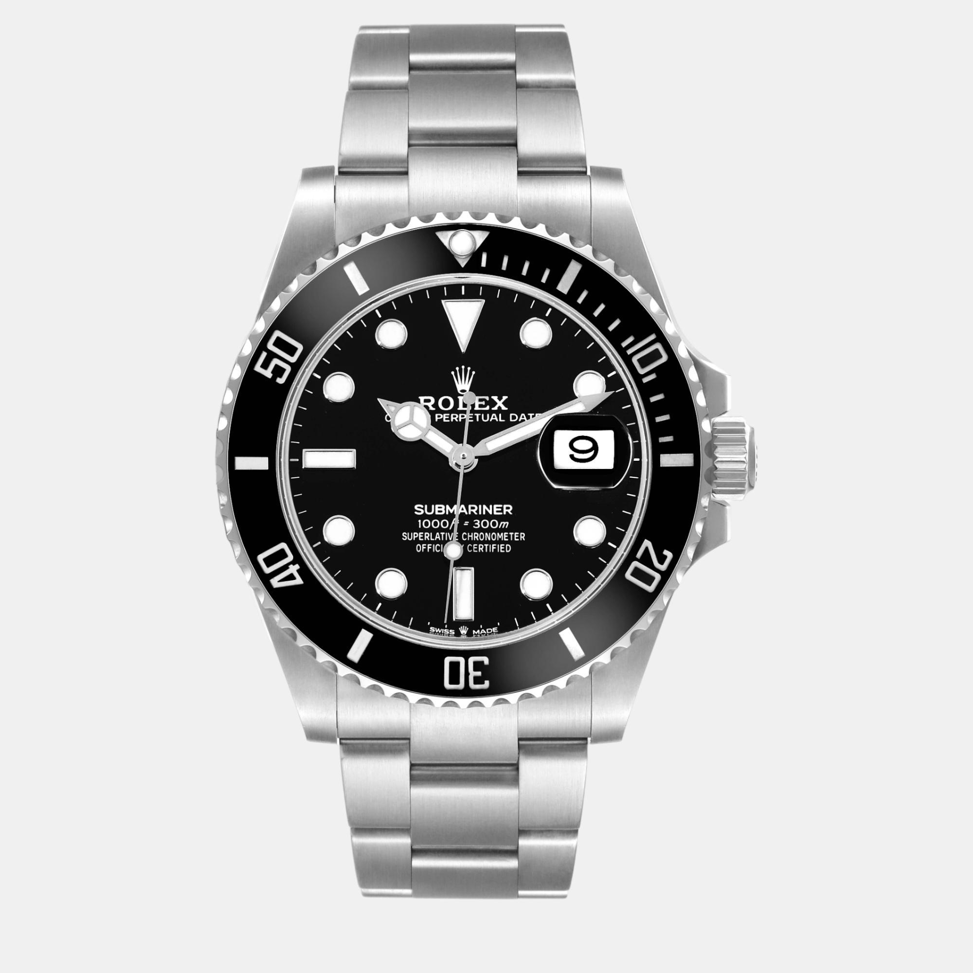 

Rolex Submariner Ceramic Bezel Steel Men's Watch 41 mm, Black