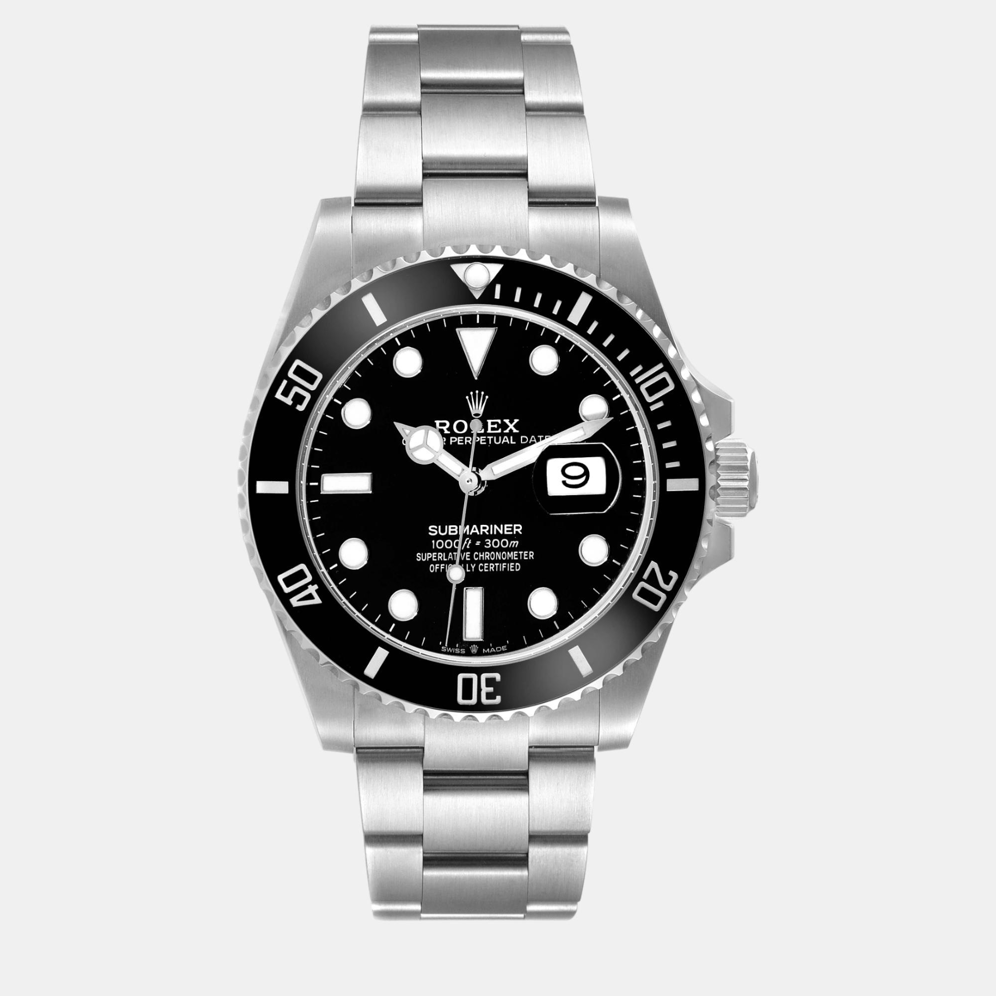 

Rolex Submariner Ceramic Bezel Steel Men's Watch 41 mm, Black