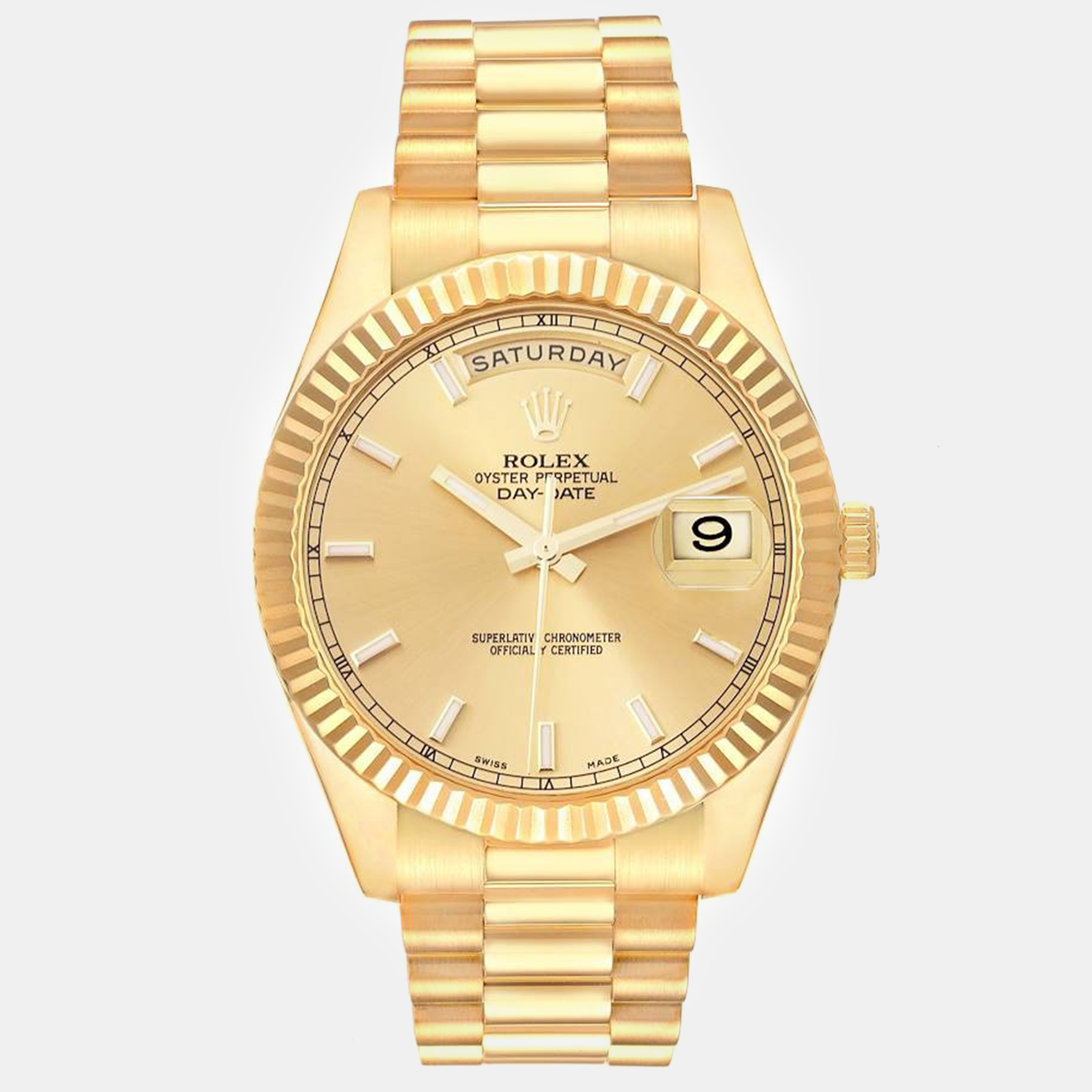 

Rolex Day-Date II President Yellow Gold Champagne Dial Watch 41 mm