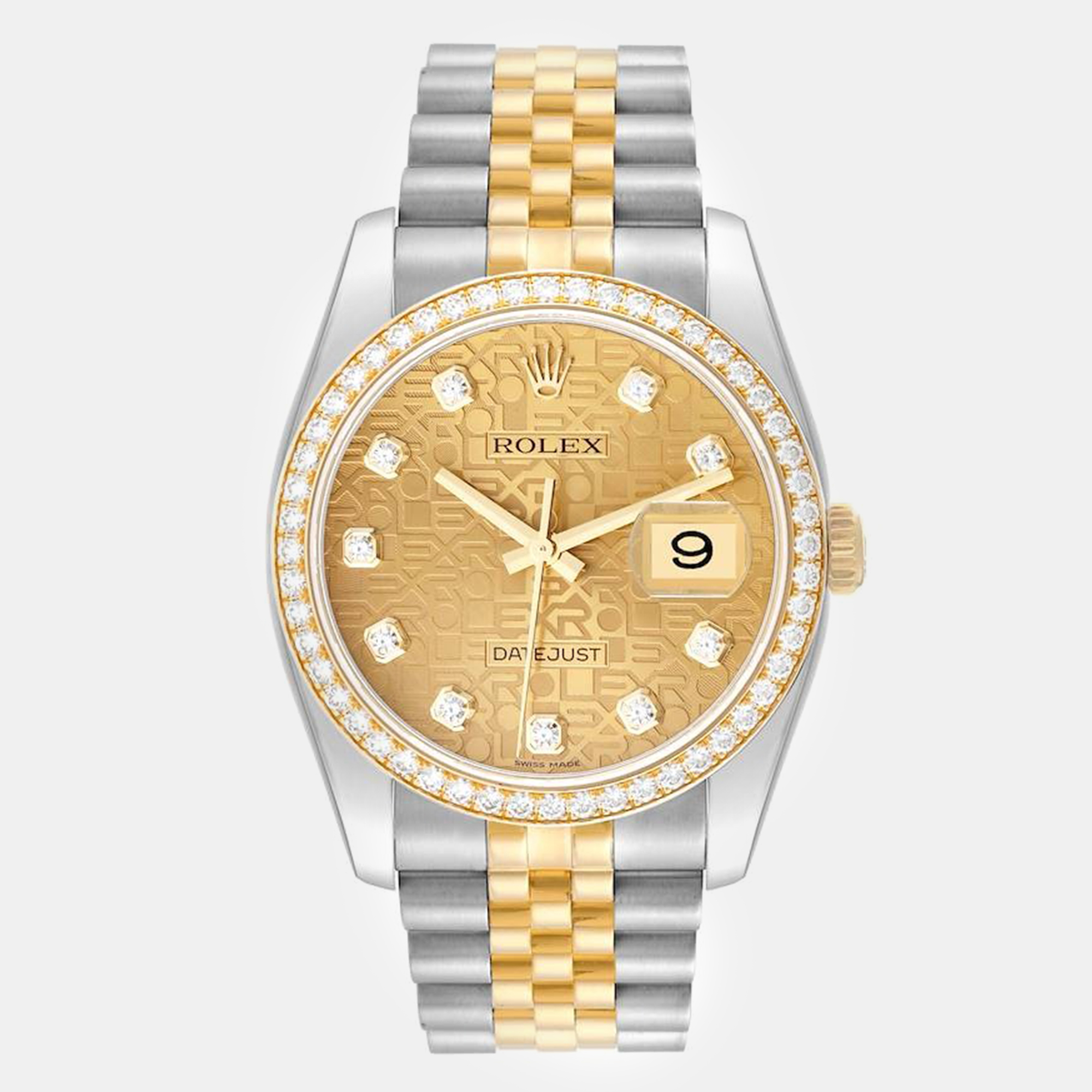 

Rolex Datejust Champagne Dial Steel Yellow Gold Diamond Men's Watch 36.0 mm