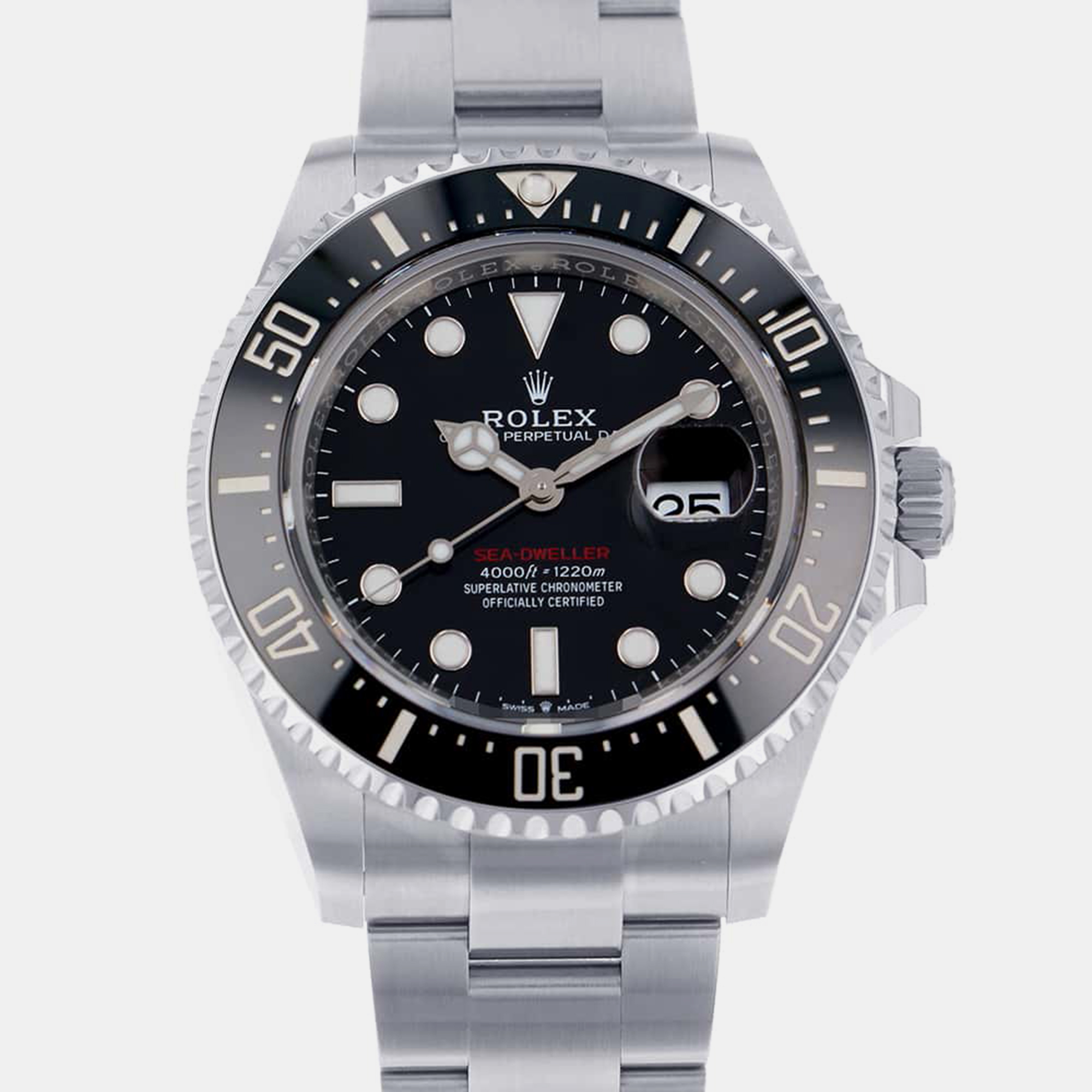 

Rolex Black Stainless Steel Sea-Dweller Automatic Men's Wristwatch 43 mm