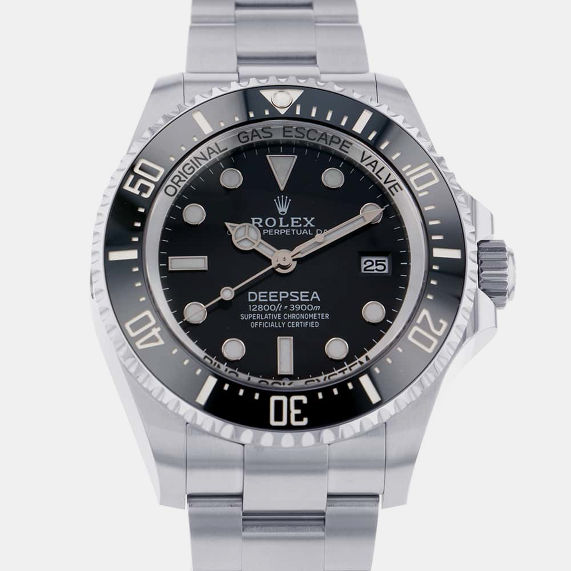 Pre-owned Rolex Black Stainless Steel Sea-dweller Deepsea Automatic Men's Wristwatch 44 Mm