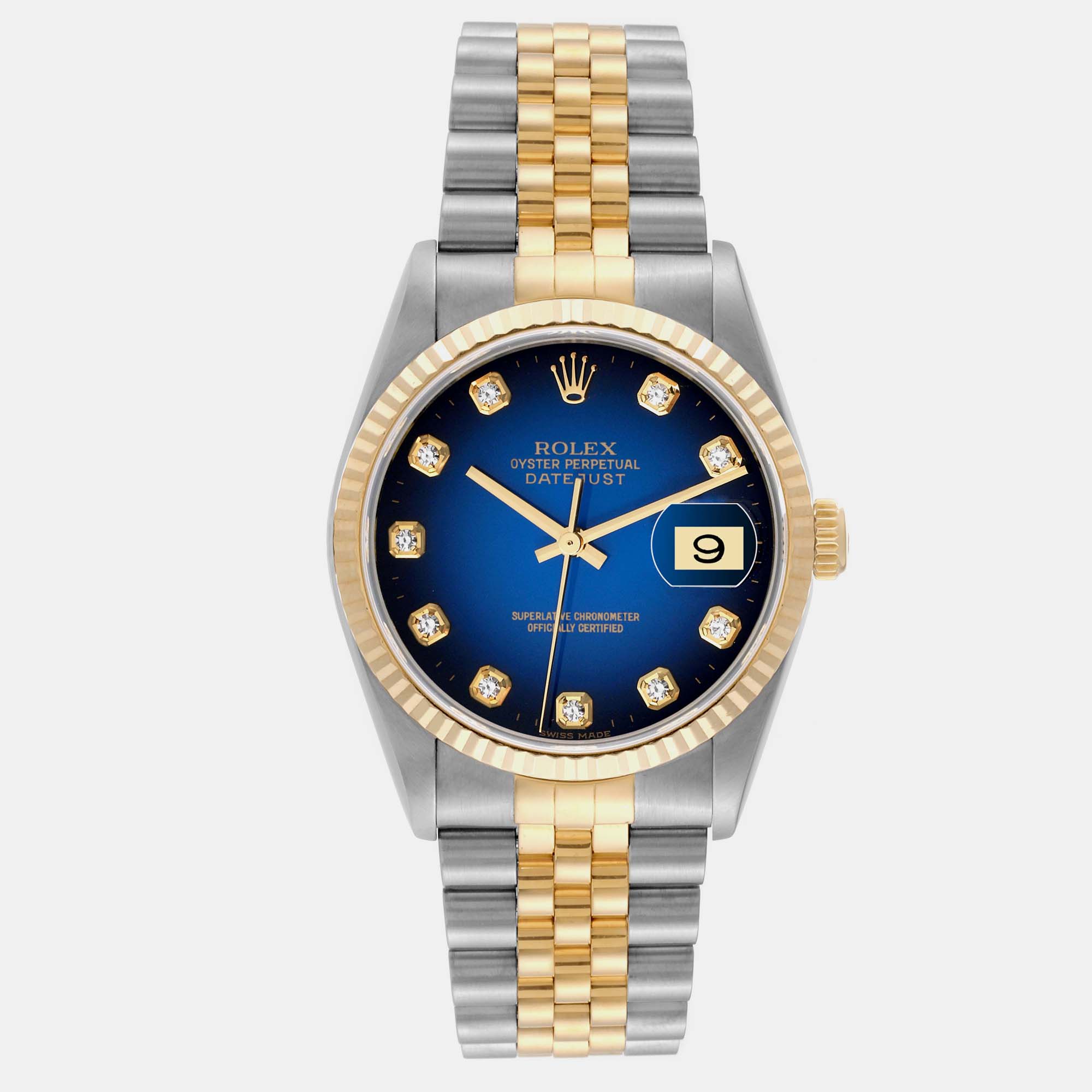 

Rolex Datejust Vignette Diamond Dial Steel Yellow Gold Watch 36.0 mm, Blue