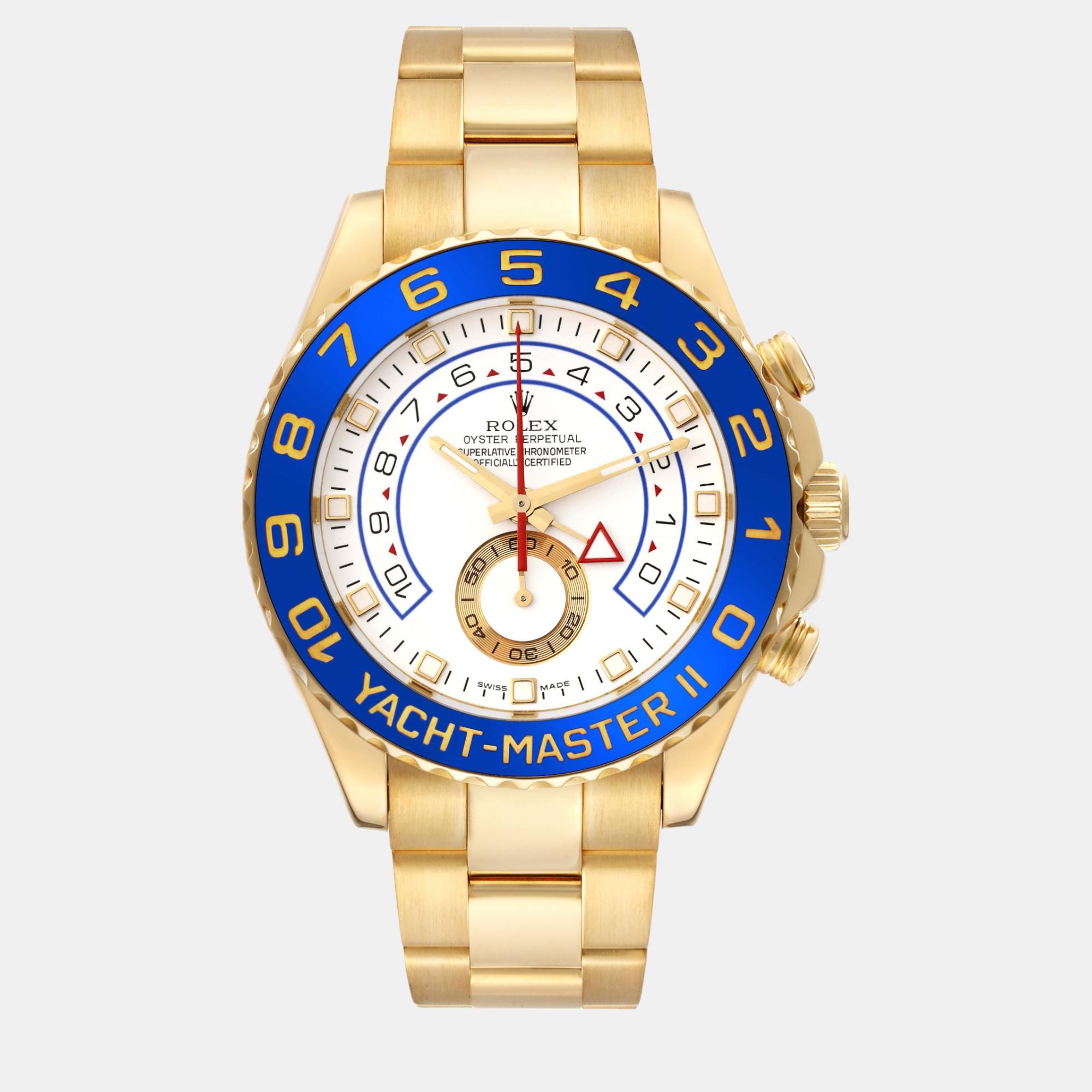 

Rolex Yachtmaster II Regatta Chronograph Yellow Gold Watch 44 mm, White