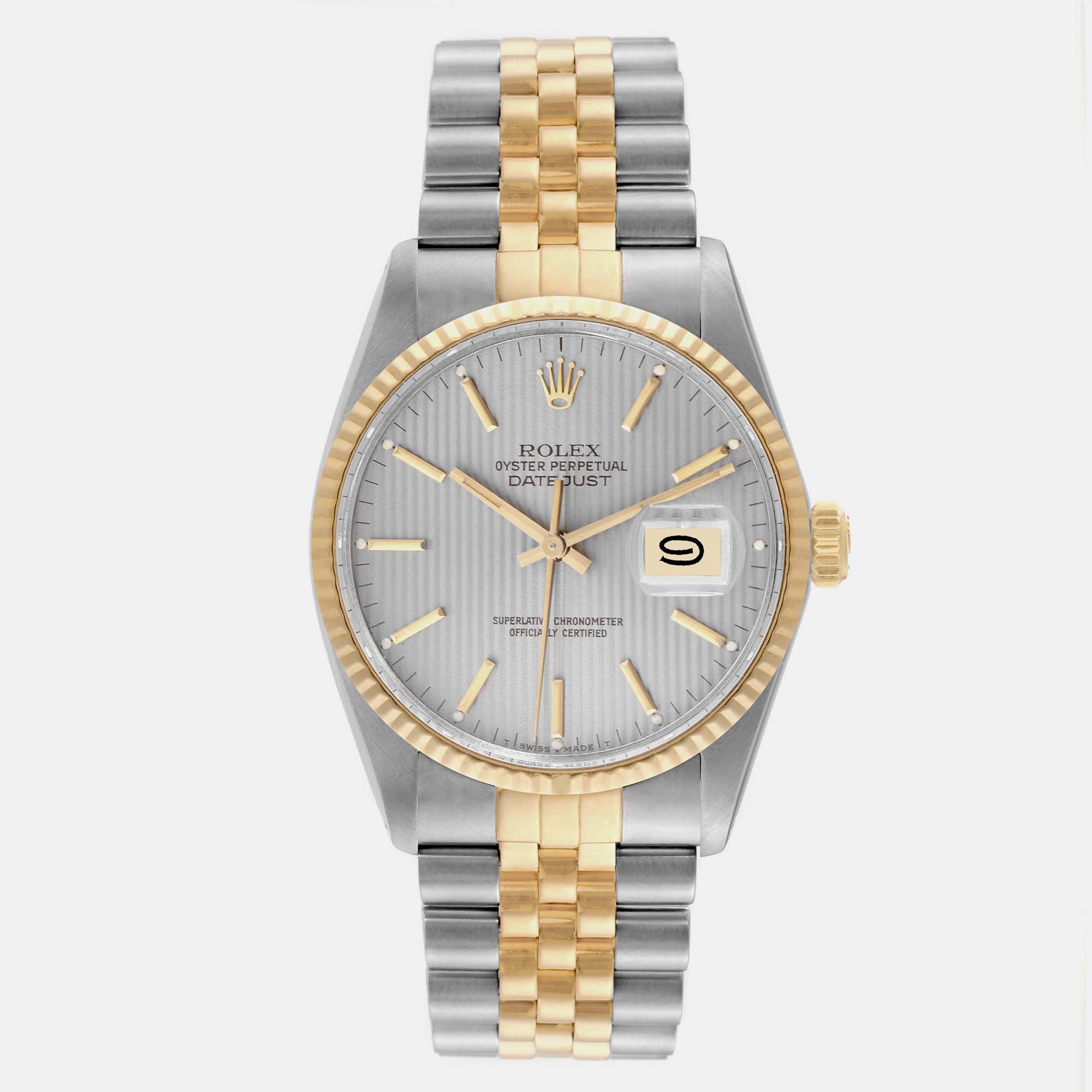 

Rolex Datejust Steel Yellow Gold Silver Dial Vintage Men's Watch 36.0 mm