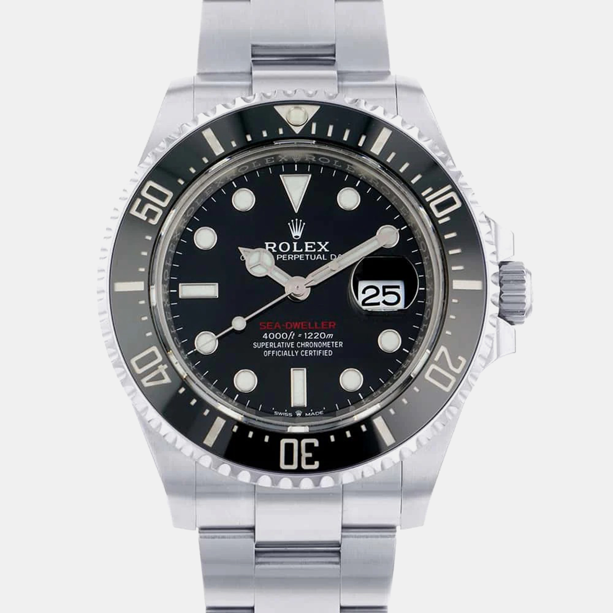 

Rolex Black Stainless Steel Sea-Dweller Automatic Men's Wristwatch 43 mm