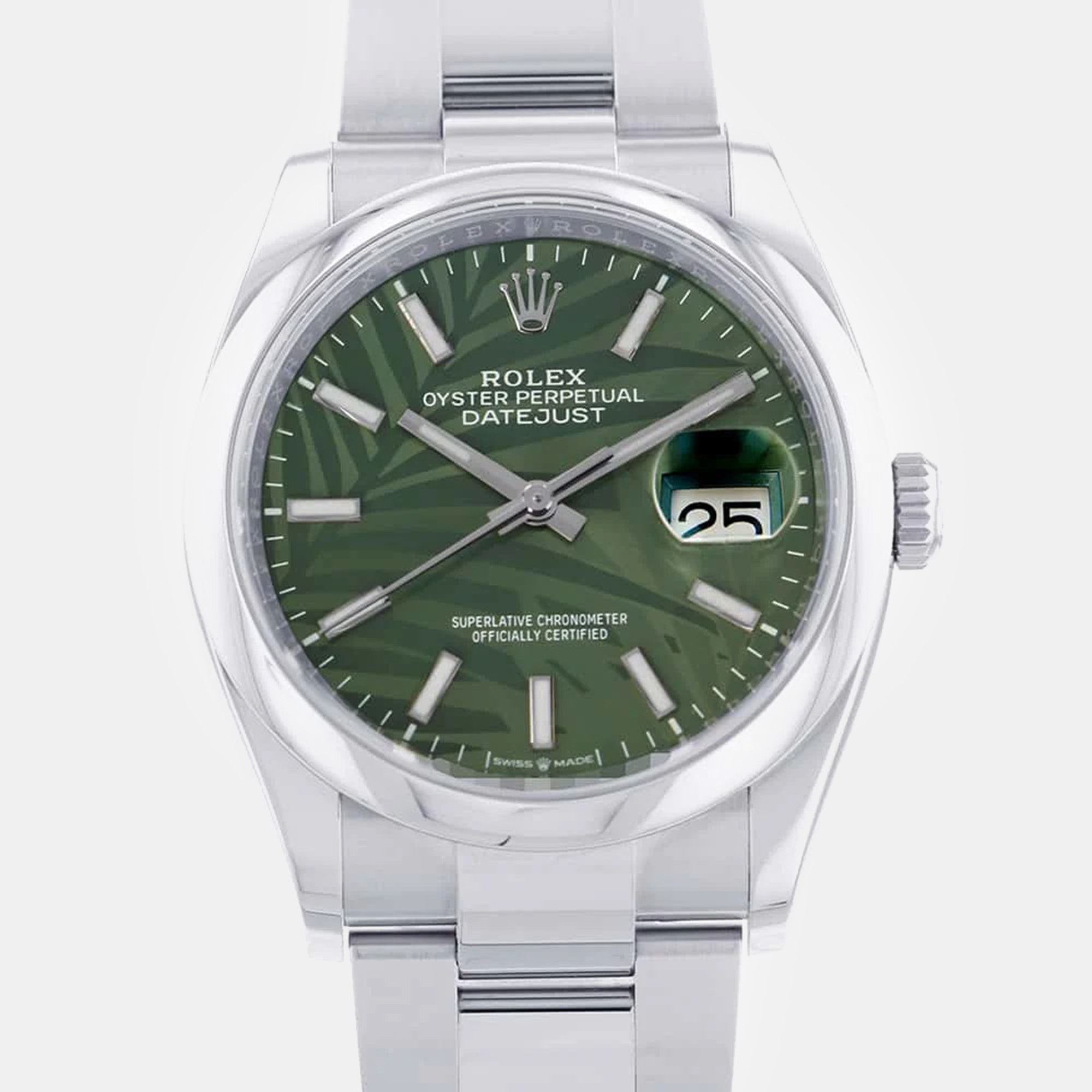 

Rolex Green Stainless Steel Datejust Automatic Men's Wristwatch 36 mm
