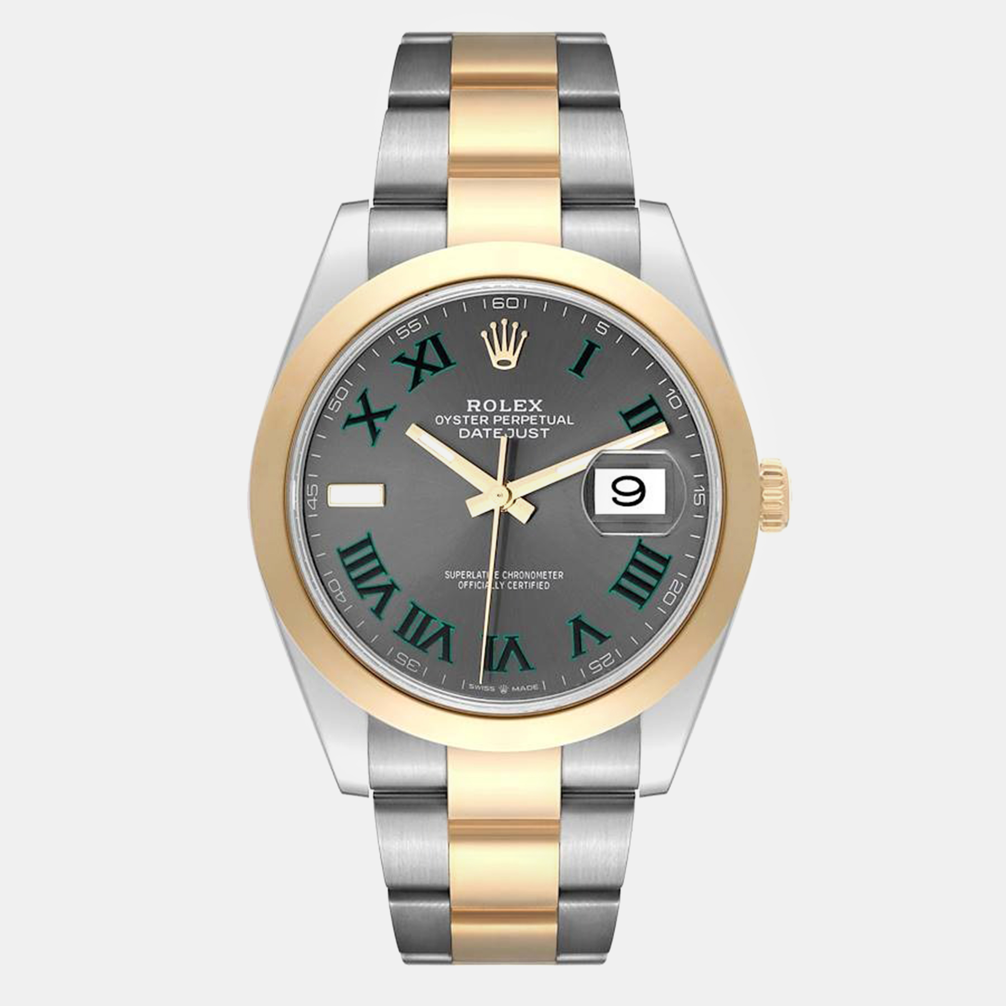 

Rolex Datejust Steel Yellow Gold Wimbledon Dial Men's Watch 41.0 mm, Grey