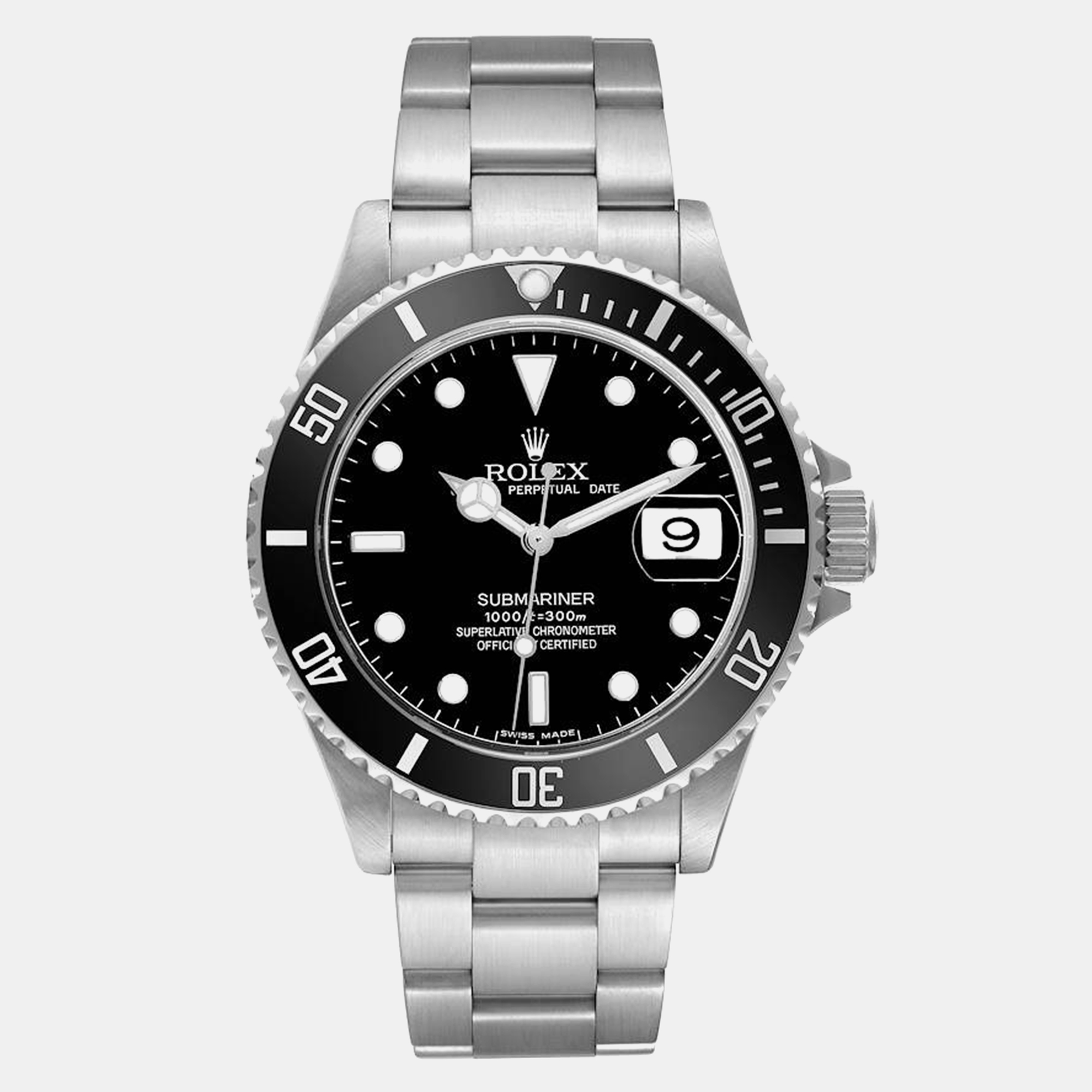 Pre-owned Rolex Submariner Date Black Dial Steel Men's Watch 16610 40 ...