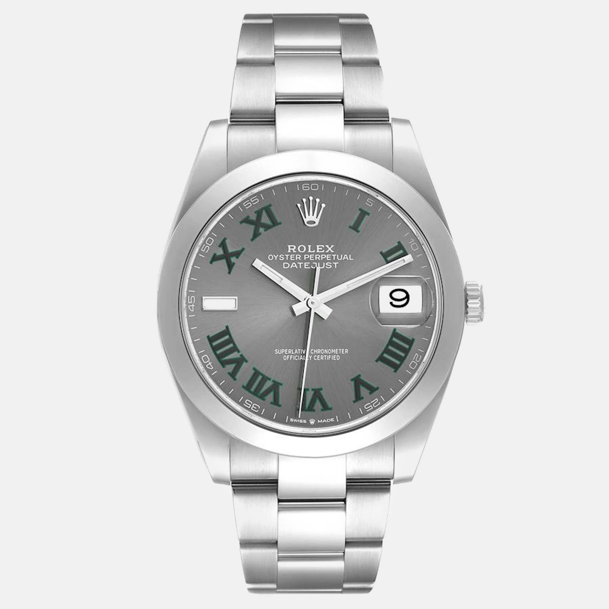 

Rolex Datejust Grey Green Wimbledon Dial Steel Men's Watch 126300 41 mm