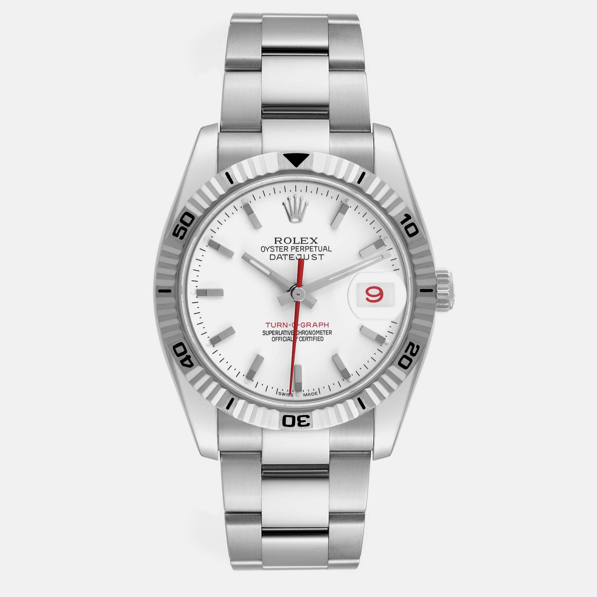 

Rolex Turnograph Steel White Gold Bezel Men's Watch 36 mm