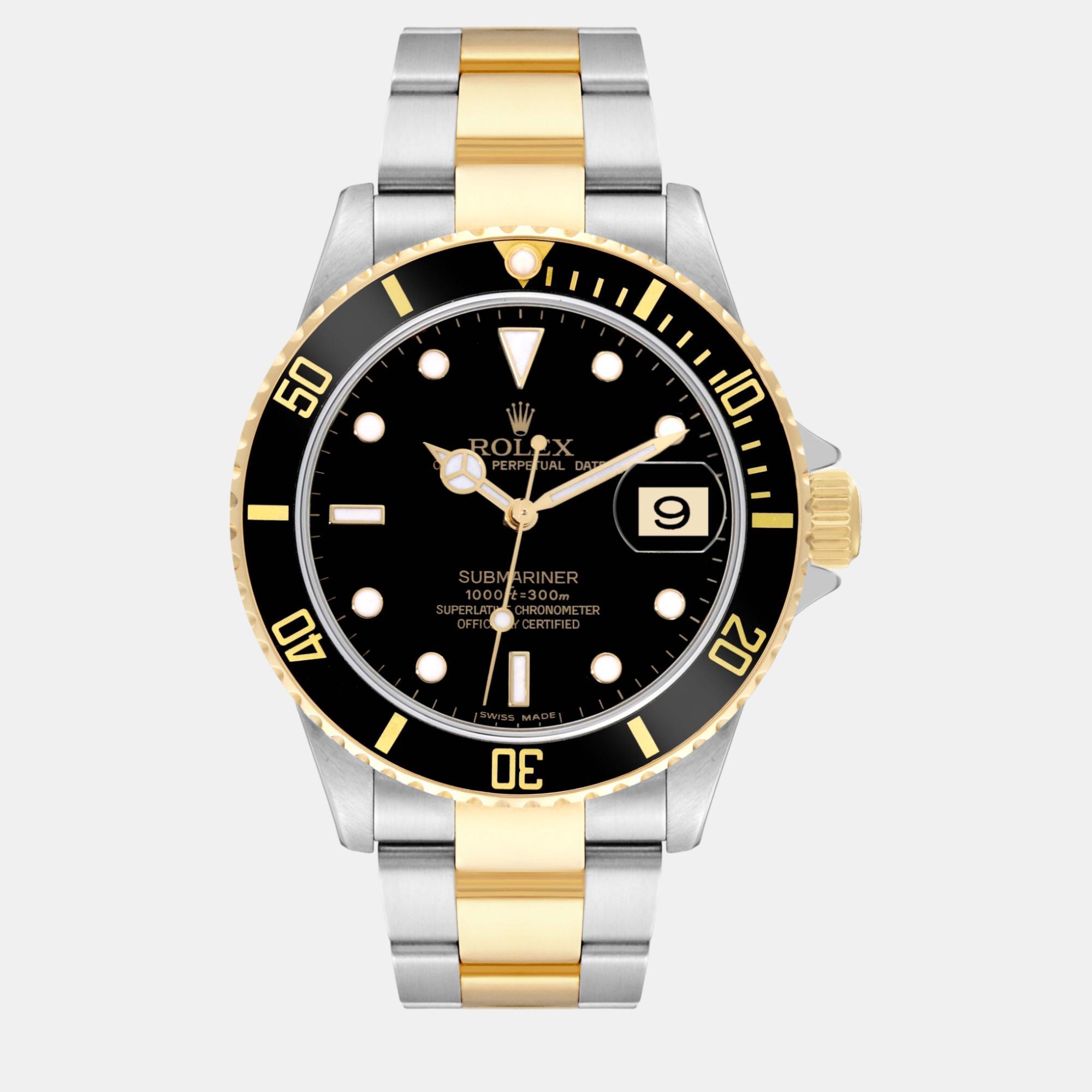 

Rolex Submariner Steel Yellow Gold Black Dial Men's Watch 16613