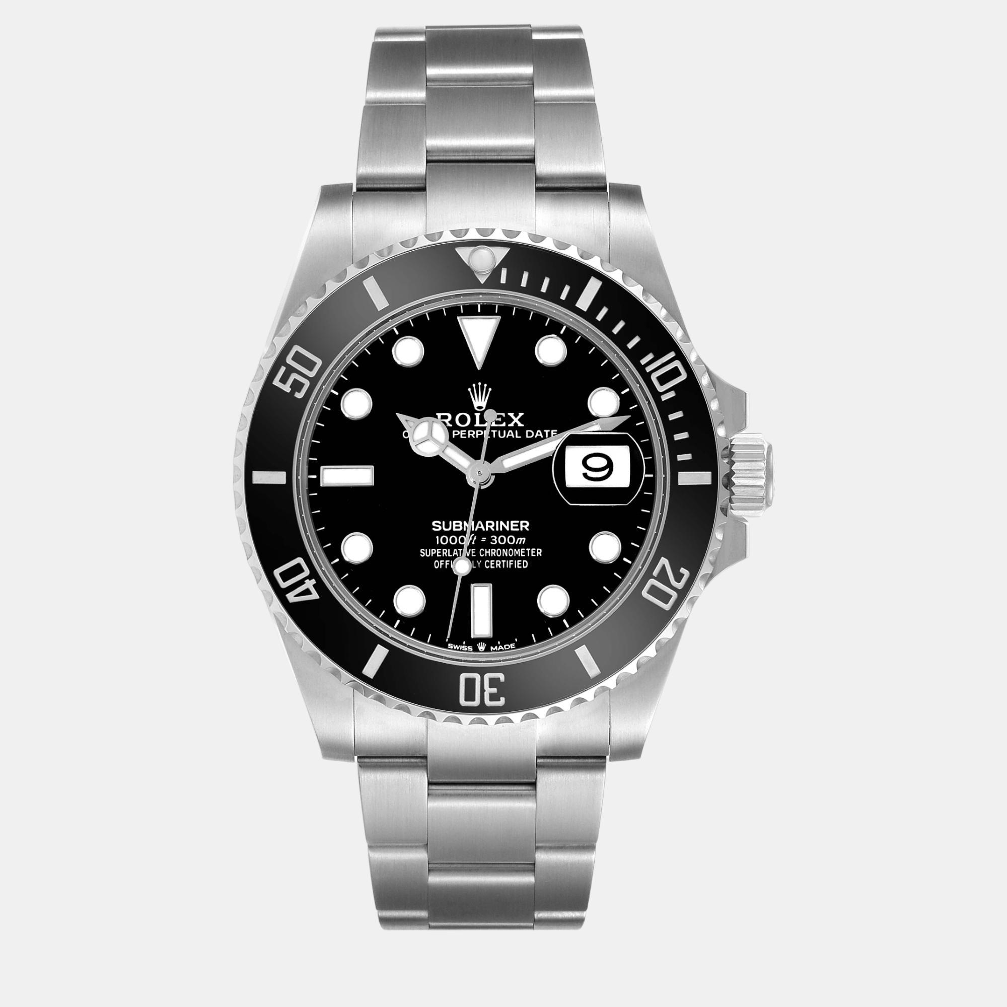 

Rolex Submariner Ceramic Bezel Steel Men's Watch 41 mm, Black