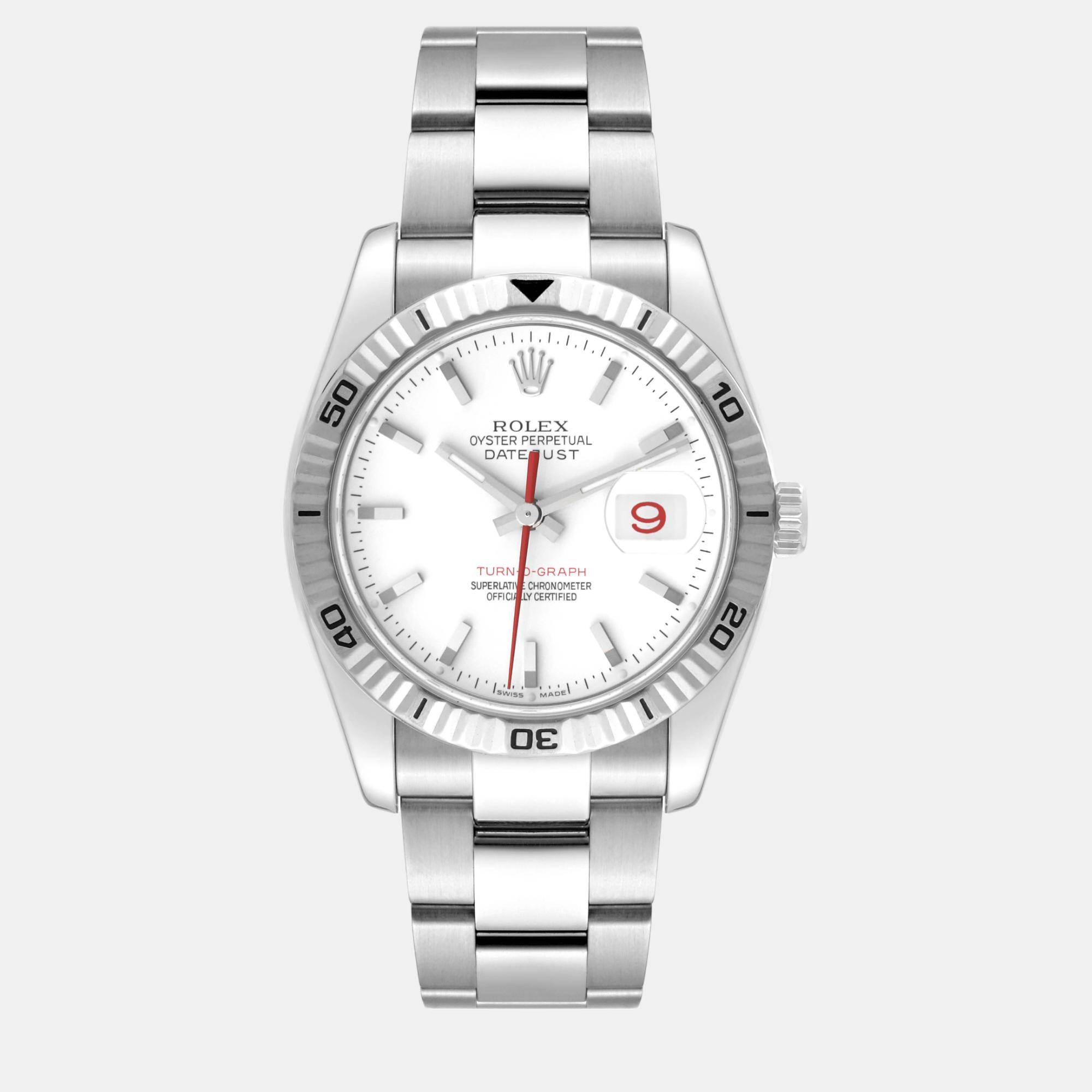 

Rolex Turnograph Steel White Gold Bezel Men's Watch 36 mm