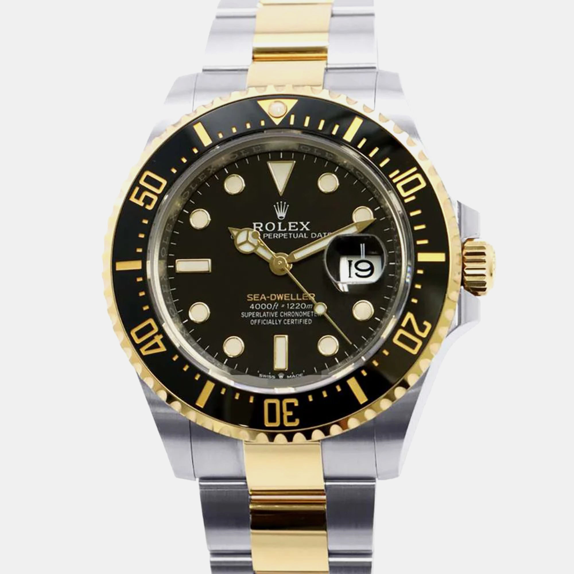 

Rolex Black 18k Yellow Gold Stainless Steel Sea-Dweller 126603 Automatic Men's Wristwatch 43 mm