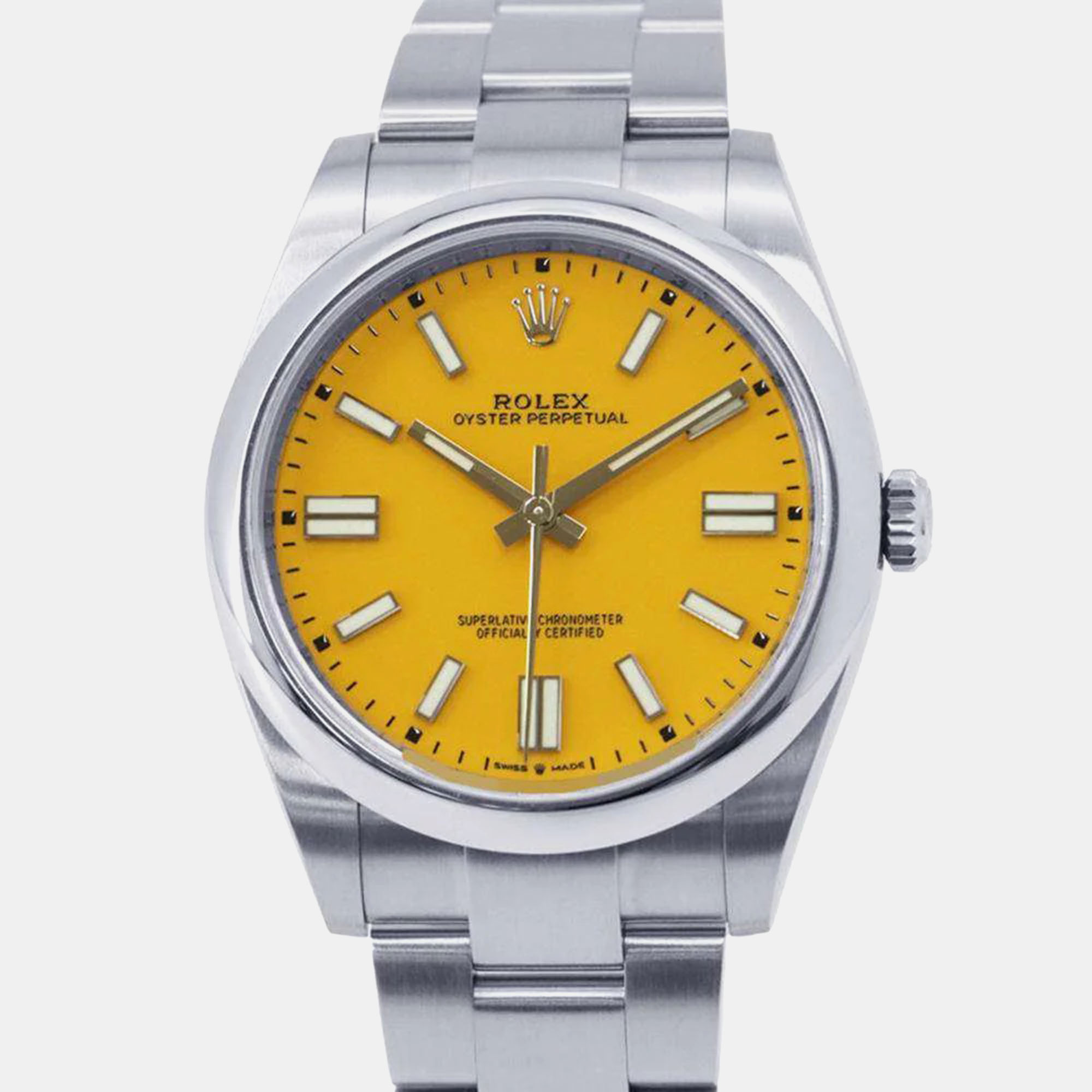 

Rolex Yellow Stainless Steel Oyster Perpetual 124300 Automatic Men's Wristwatch 41 mm