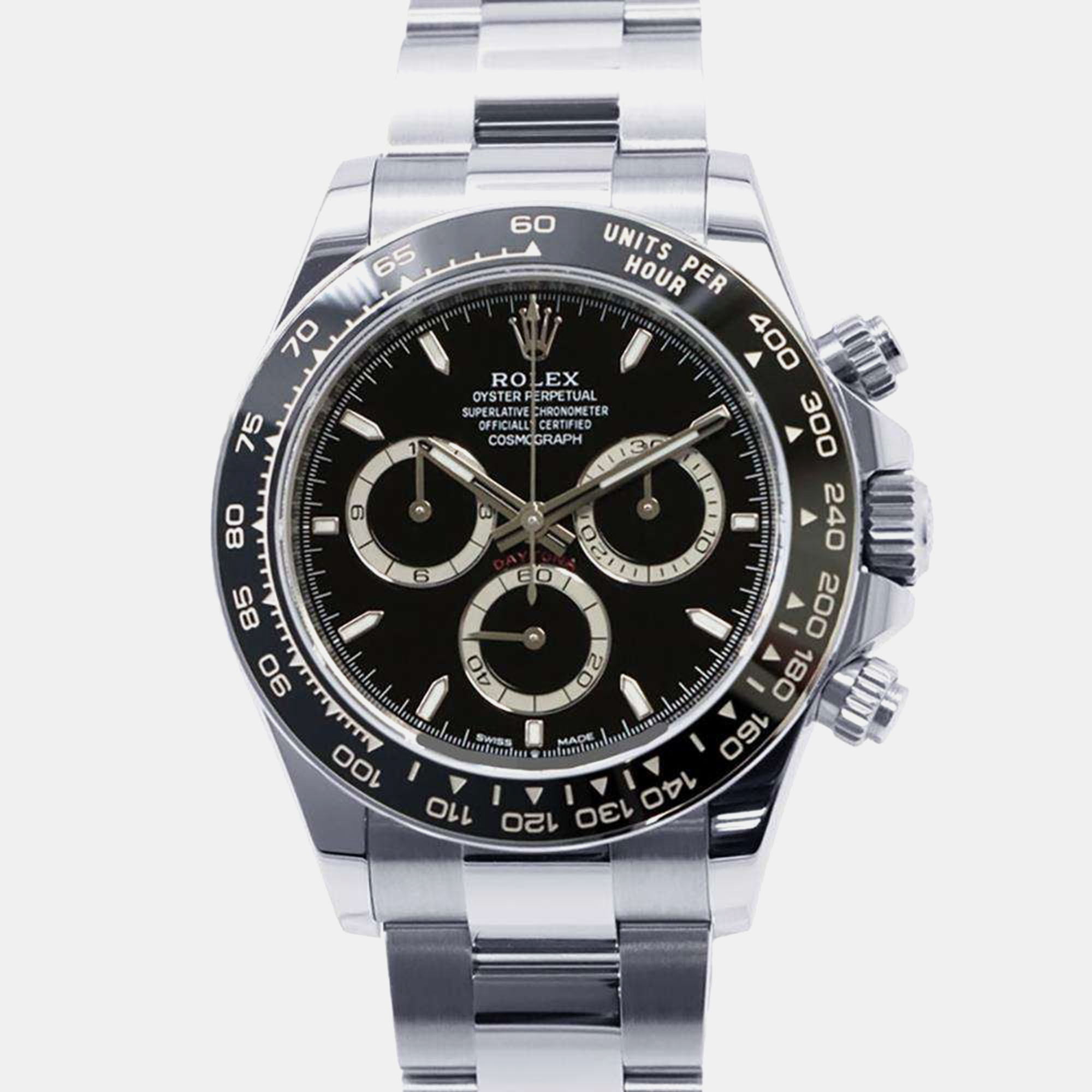 

Rolex Black Stainless Steel Cosmograph Daytona 126500LN Automatic Men's Wristwatch 40 mm