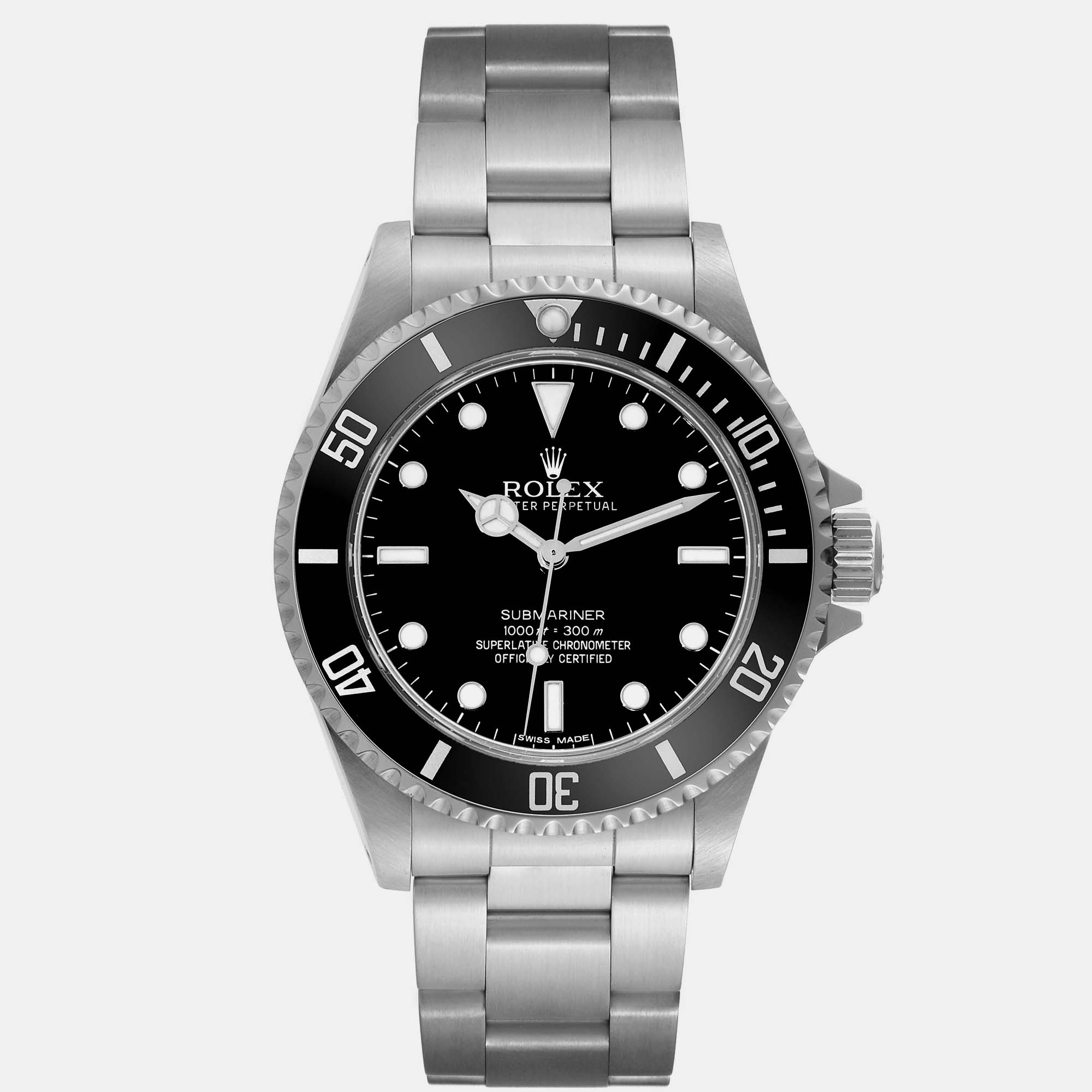 

Rolex Submariner No Date  4 Liner Steel Mens Watch 14060, Black