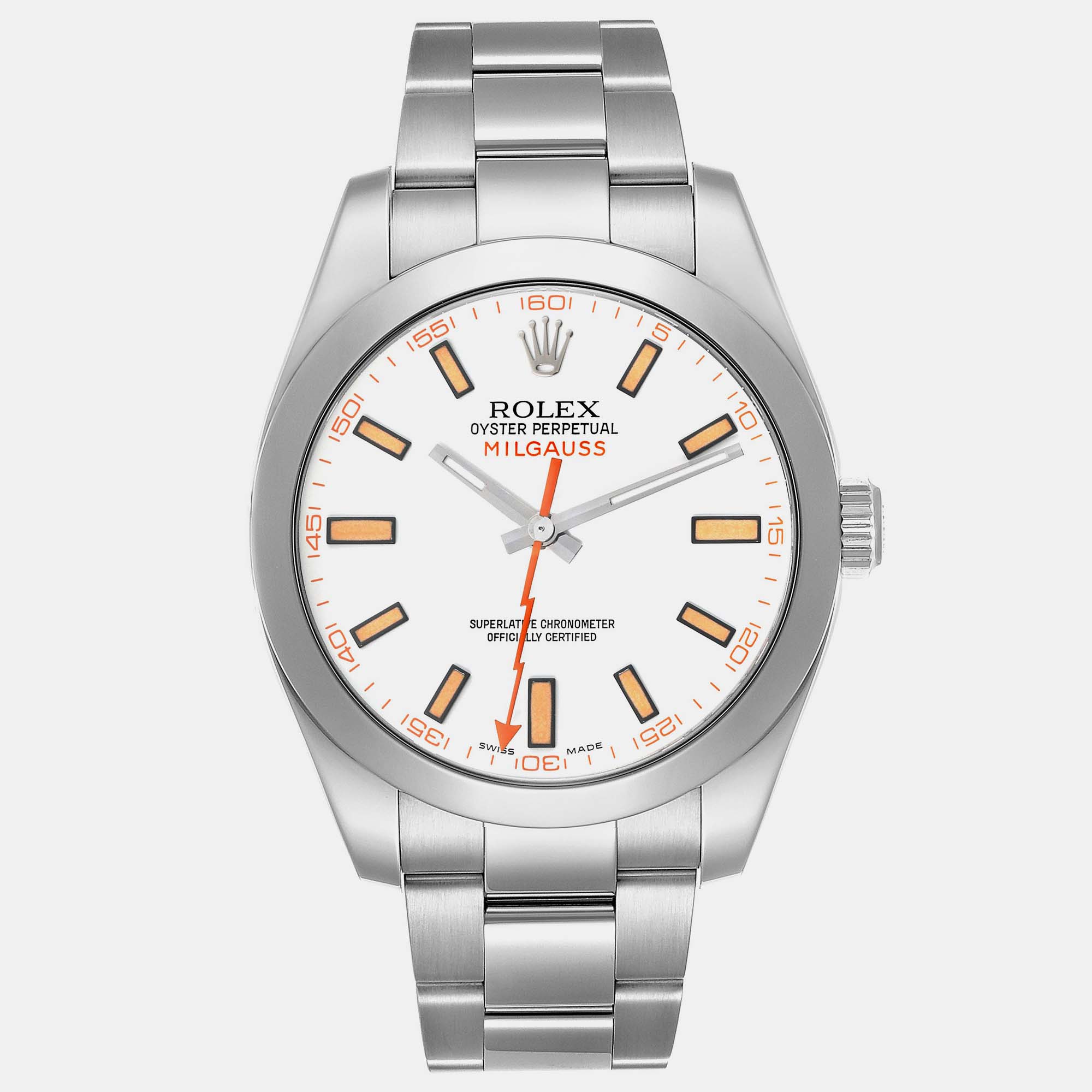 

Rolex Milgauss White Orange Dial Steel Men's Watch 40.0 mm