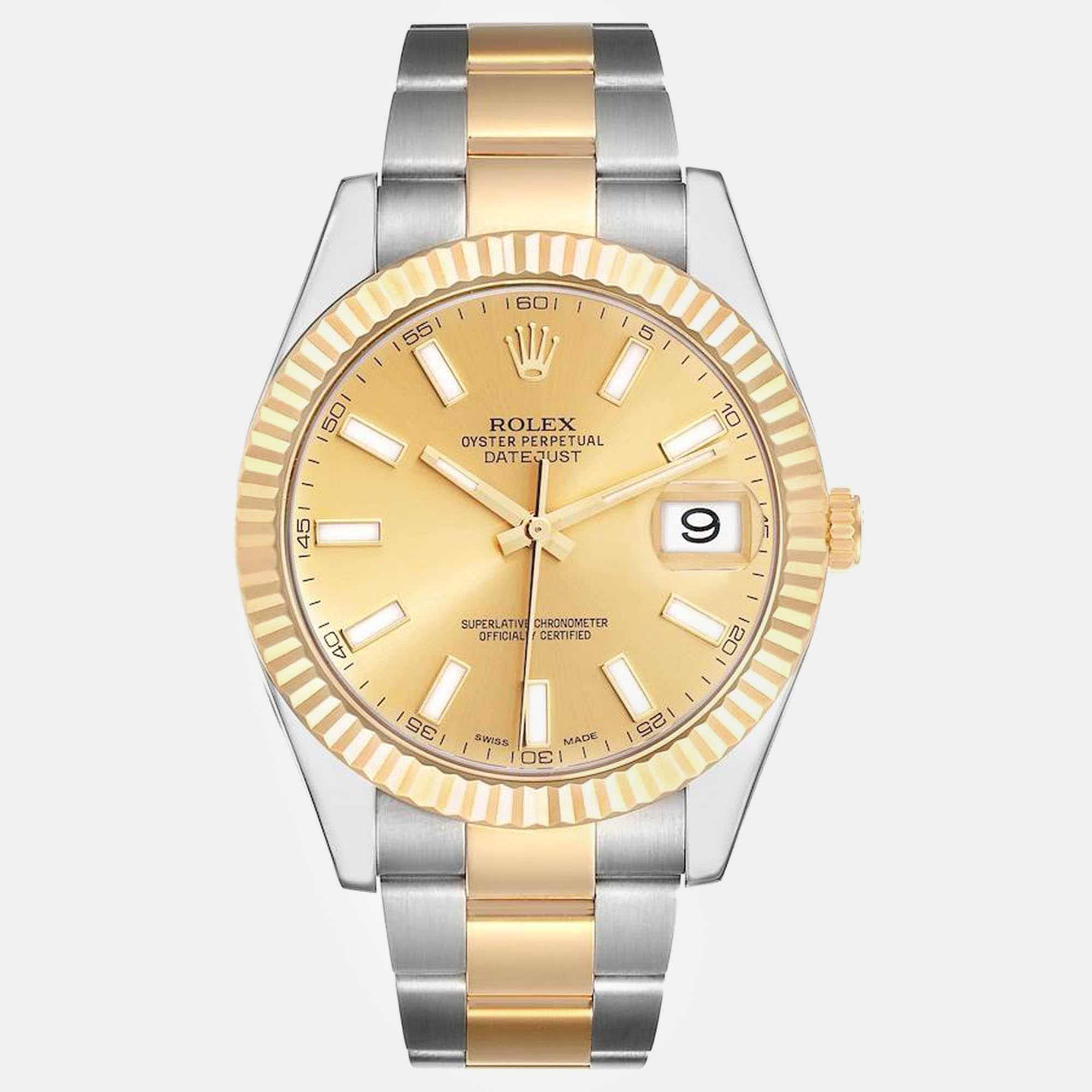 

Rolex Datejust Steel Yellow Gold Champagne Dial Men's Watch 36 mm