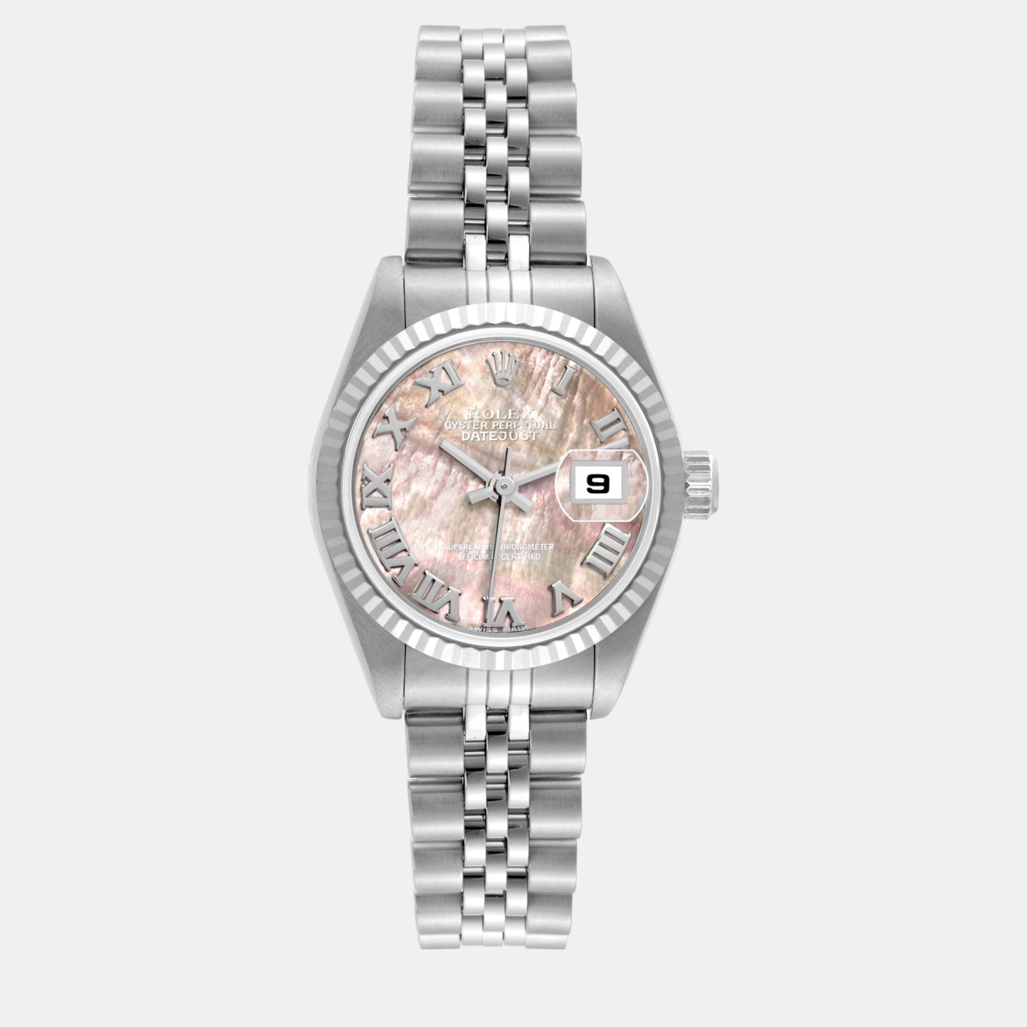 

Rolex Datejust Steel White Gold Mother Of Pearl Ladies Watch 79174