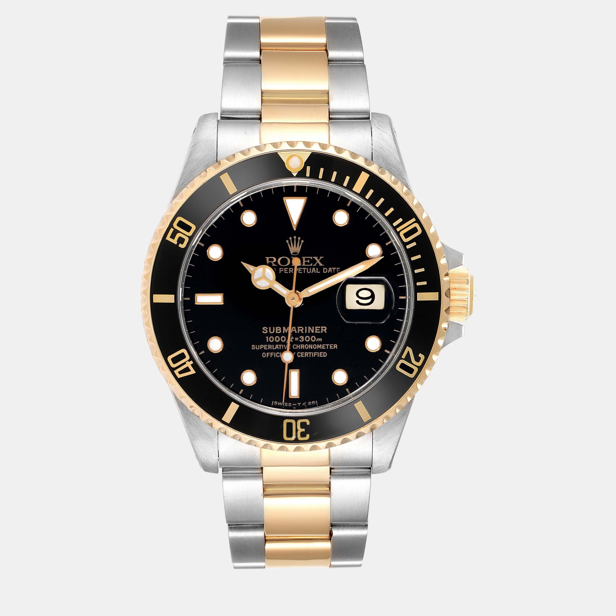 

Rolex Submariner Steel Yellow Gold Black Dial Men's Watch 16613