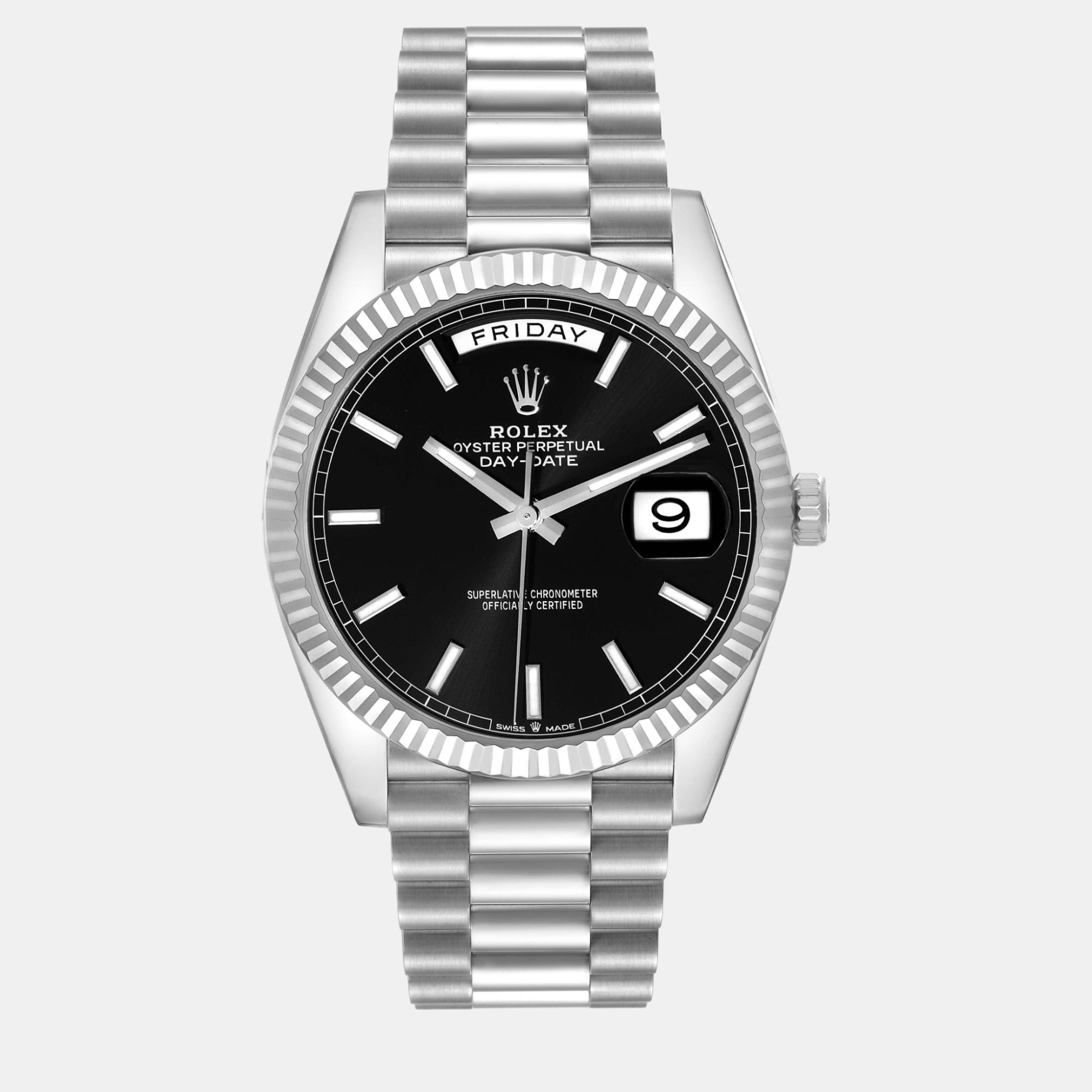 

Rolex President Day Date  Black Dial Platinum Men's Watch 228236