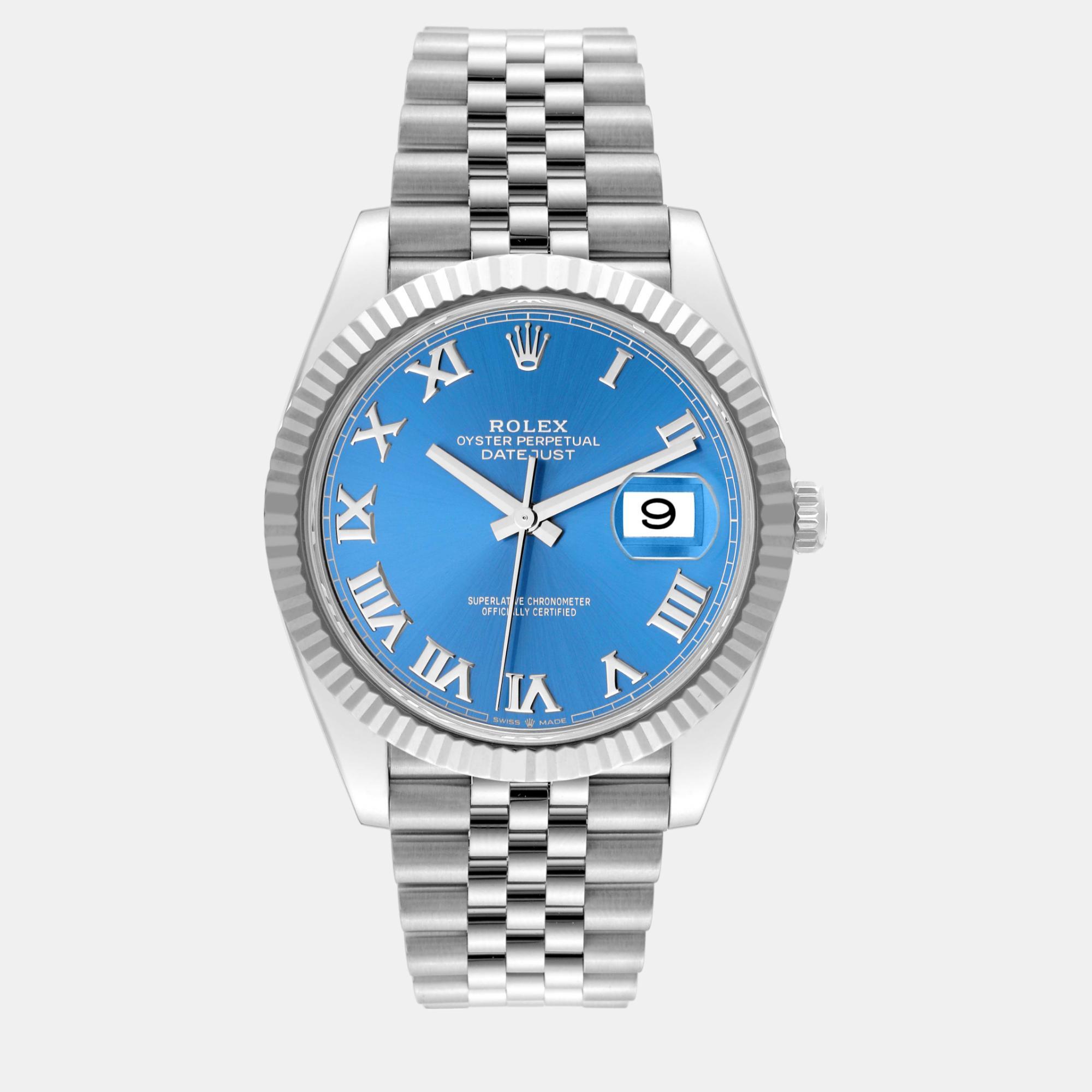 

Rolex Datejust 41 Steel White Gold Blue Dial Men's Watch 126334