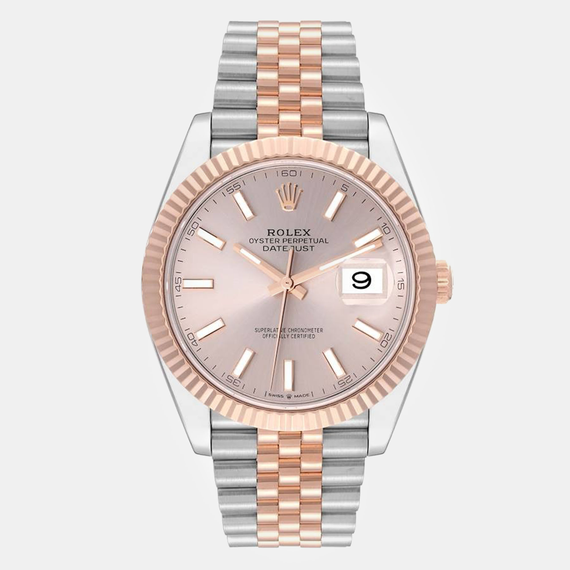 

Rolex Datejust 41 Steel Everose Gold Sundust Dial Watch 126331, Pink