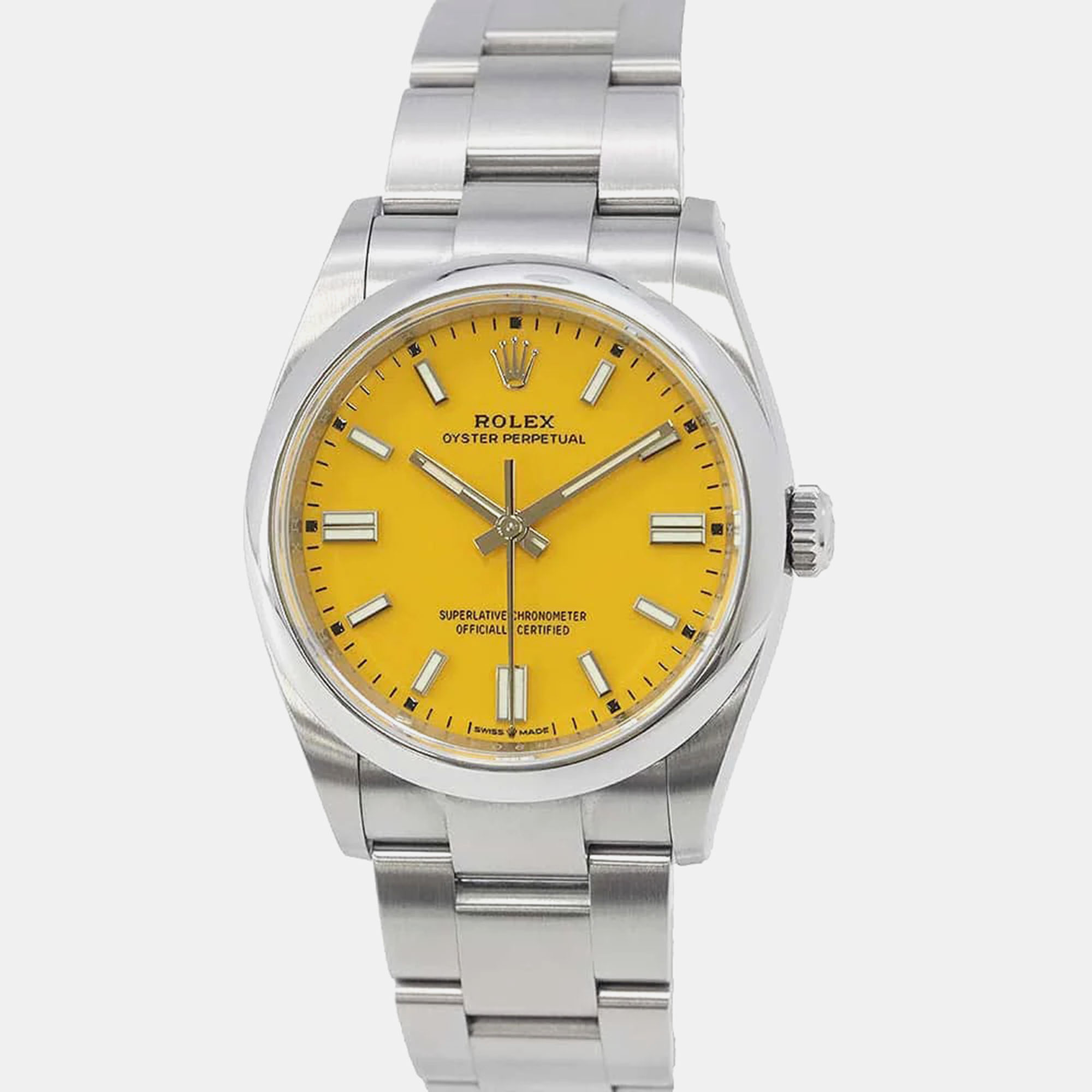 

Rolex Yellow Stainless Steel Oyster Perpetual Automatic Men's Wristwatch 36 mm