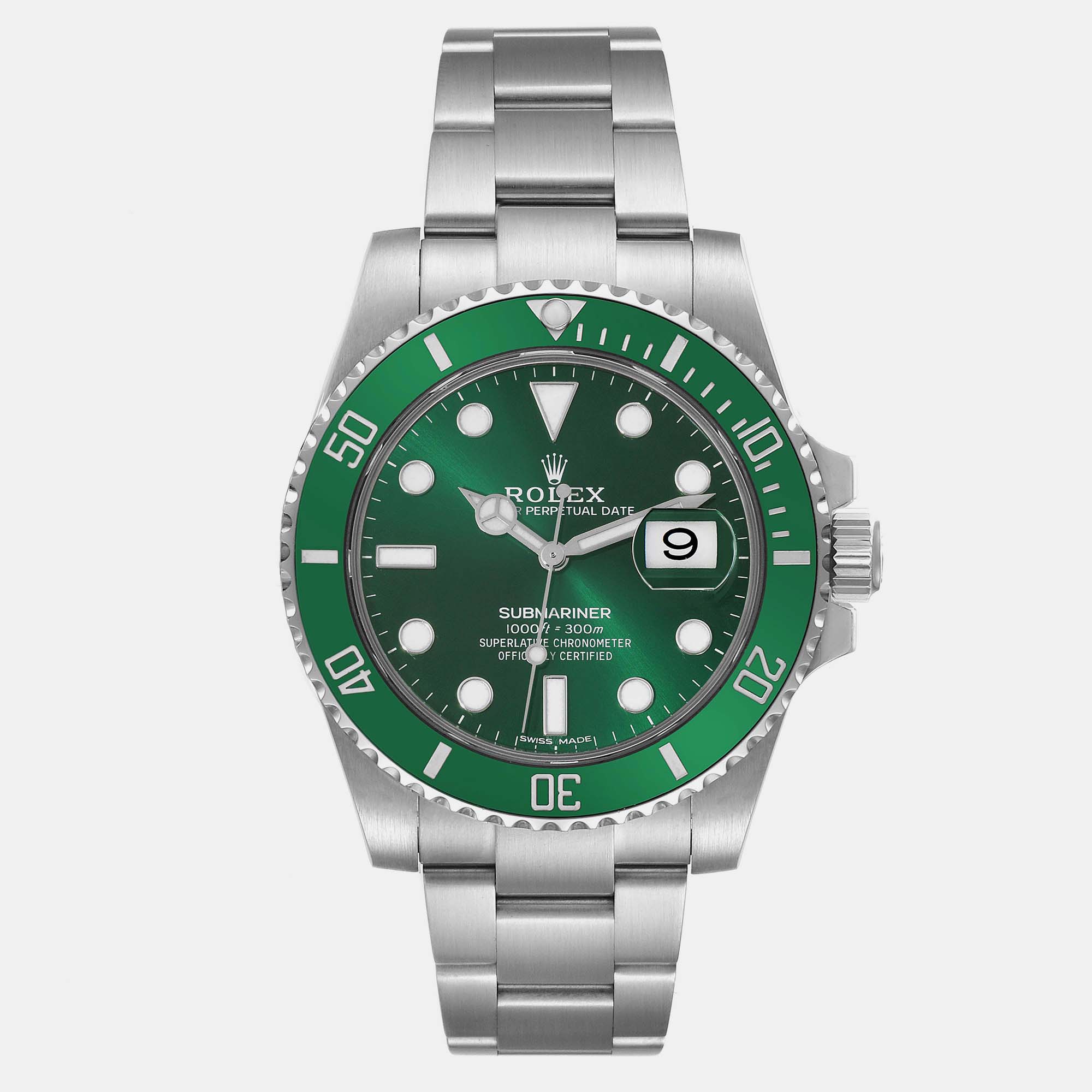 

Rolex Submariner Hulk Green Dial Steel Men's Watch 40 mm