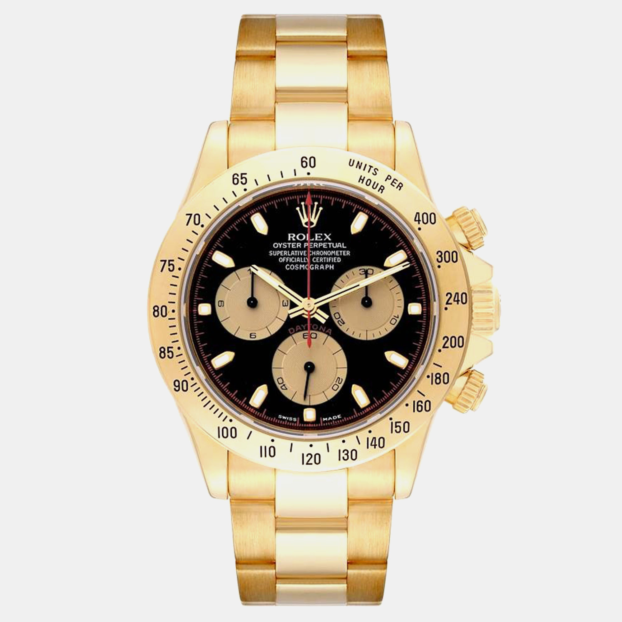 

Rolex Cosmograph Daytona Yellow Gold Black Dial Men's Watch 40.0 mm