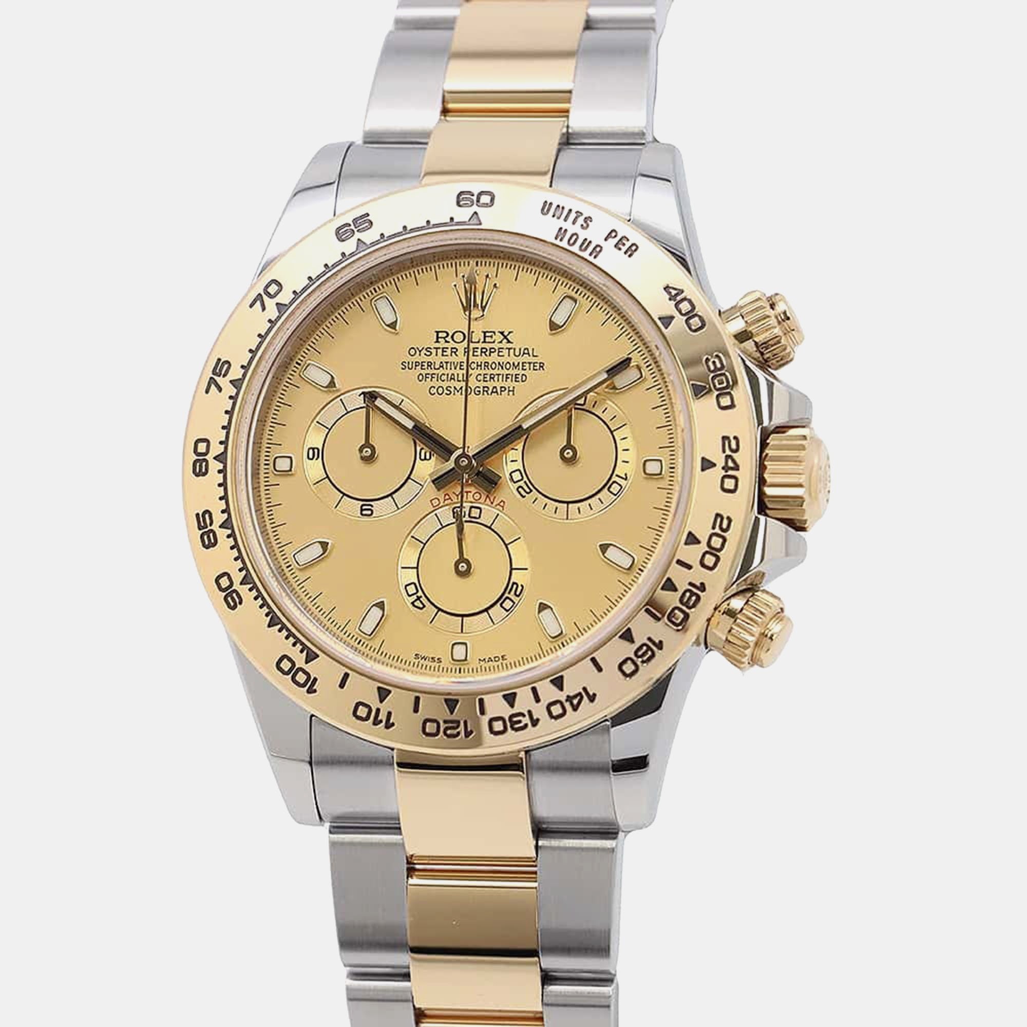 

Rolex Champagne 18k Yellow Gold Stainless Steel Cosmograph Daytona 116503 Automatic Men's Wristwatch 40 mm