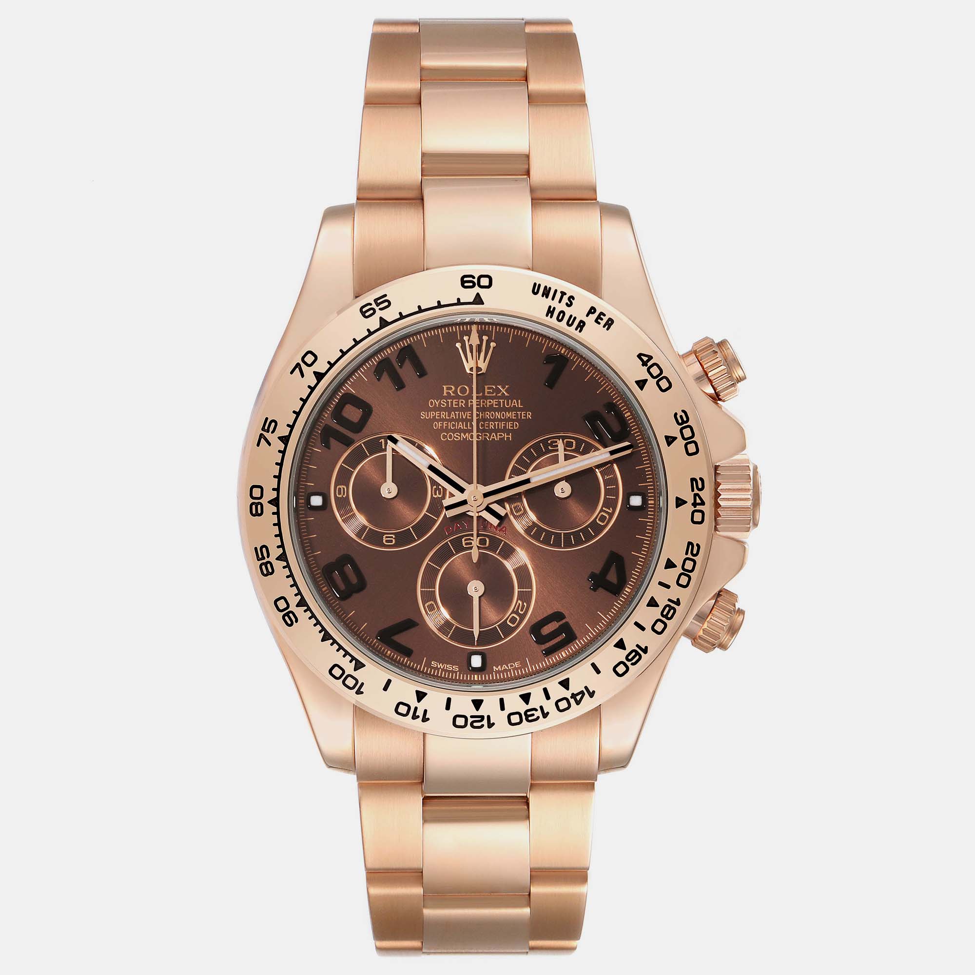 

Rolex Daytona Chocolate Dial Rose Gold Everose Men's Watch 40.0 mm, Brown