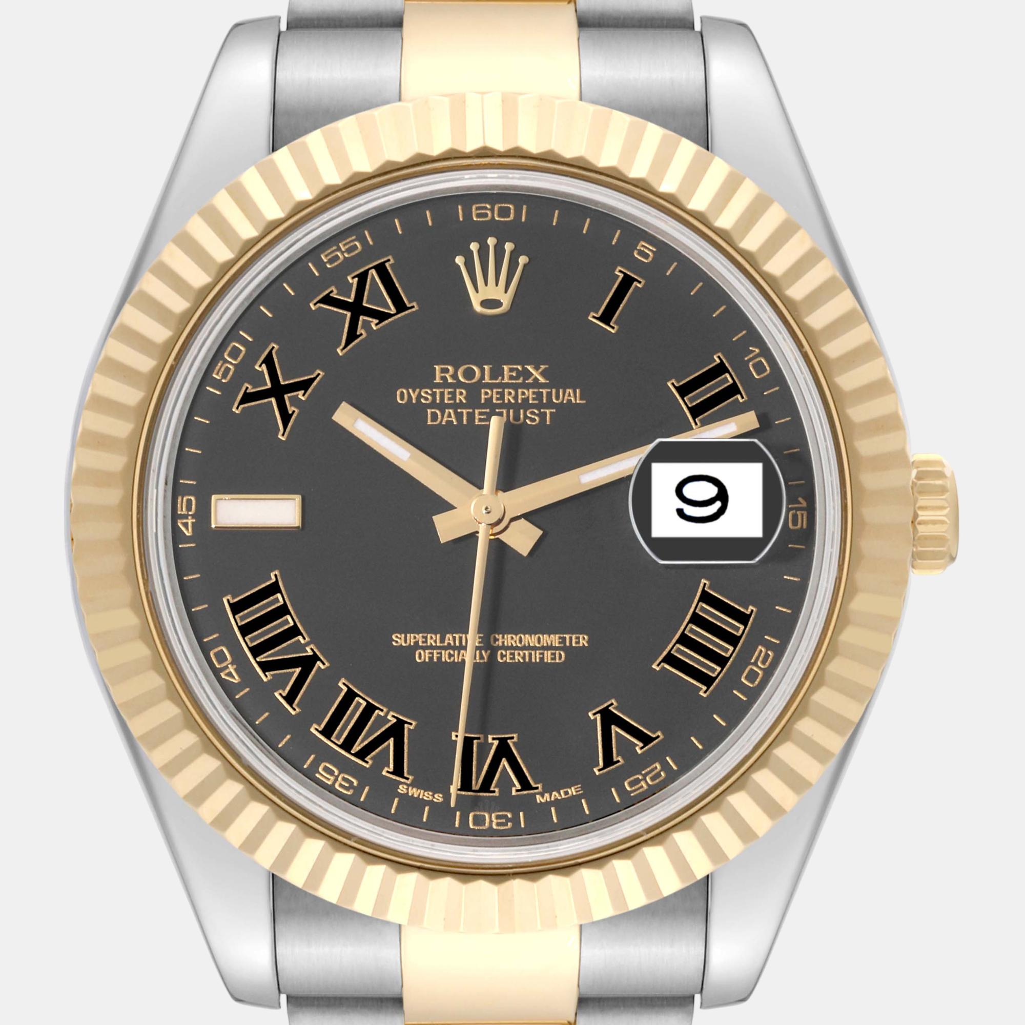 

Rolex Datejust 41 Steel Yellow Gold Black Dial Men's Watch 116333