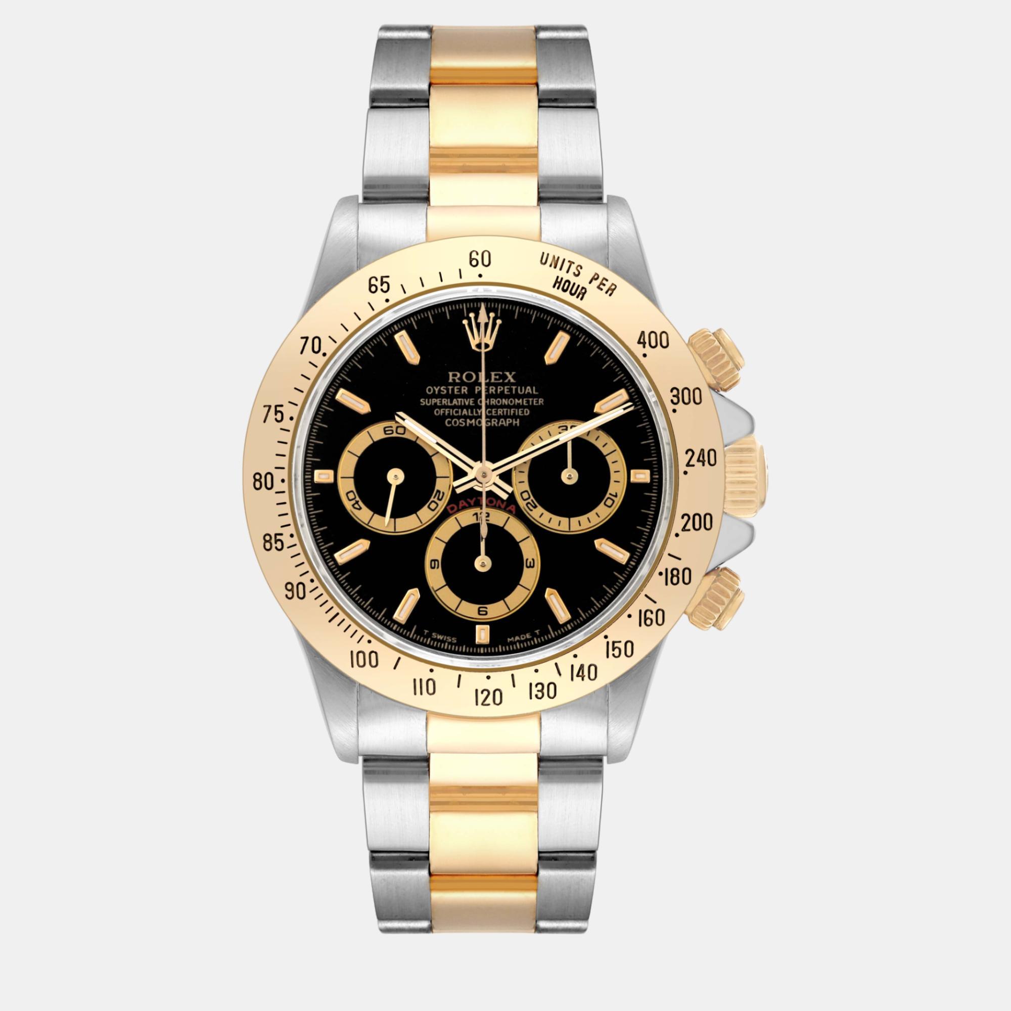 

Rolex Daytona Steel Yellow Gold Zenith Movement Men's Watch 40.0 mm, Black