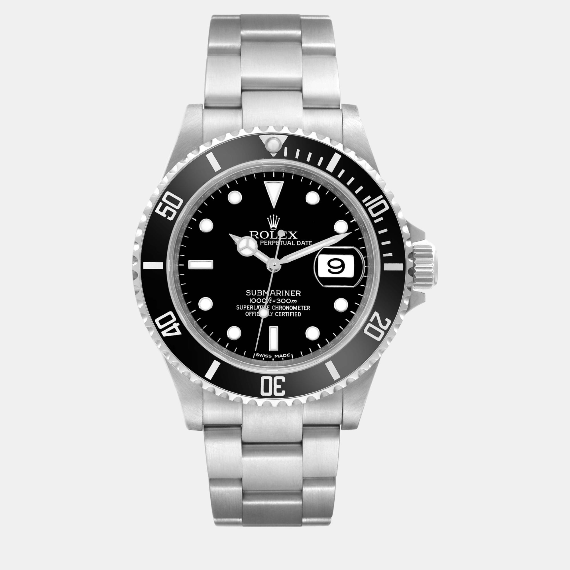 

Rolex Submariner Date Black Dial Steel Mens Watch 16610