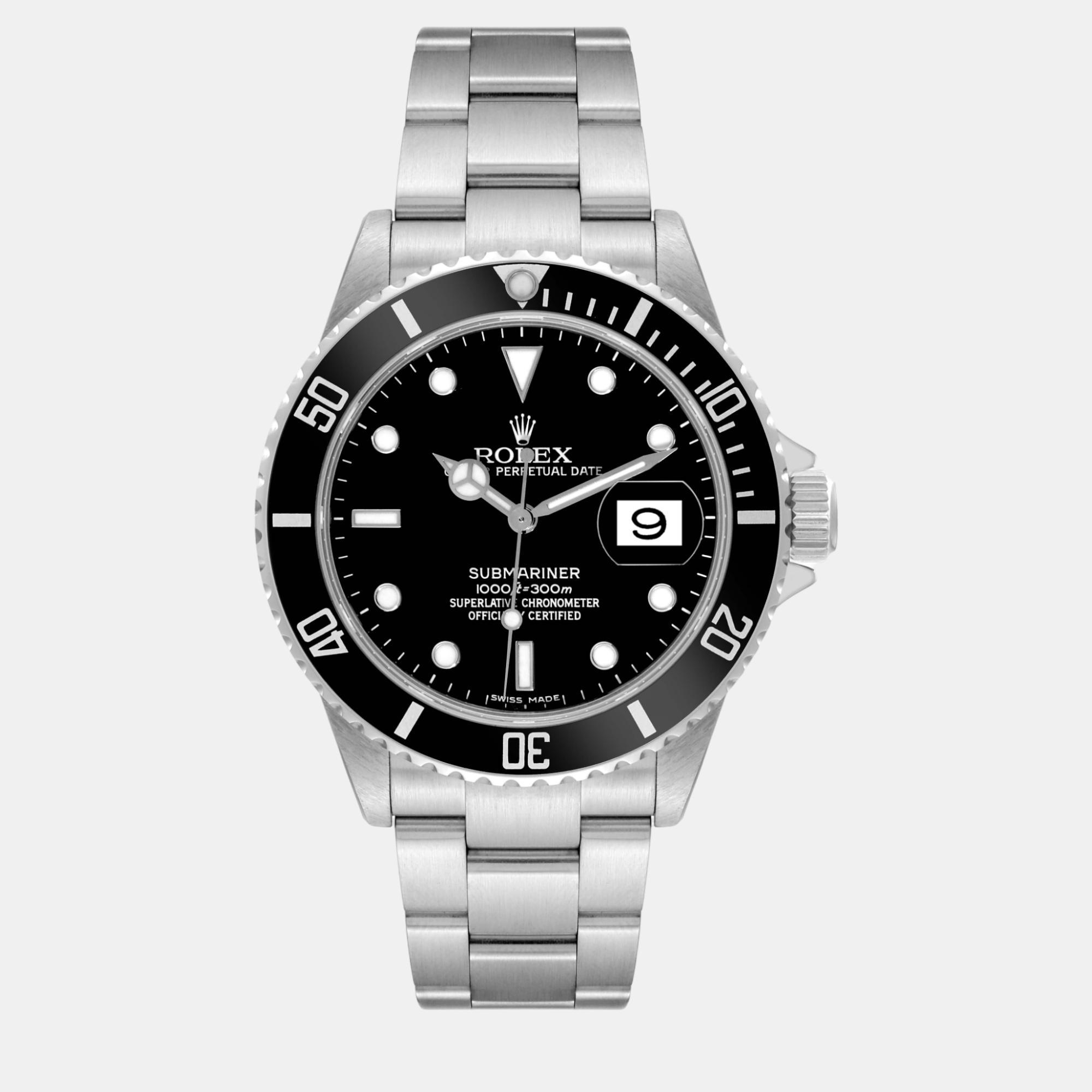 

Rolex Submariner Date Black Dial Steel Men's Watch 16610 40 mm