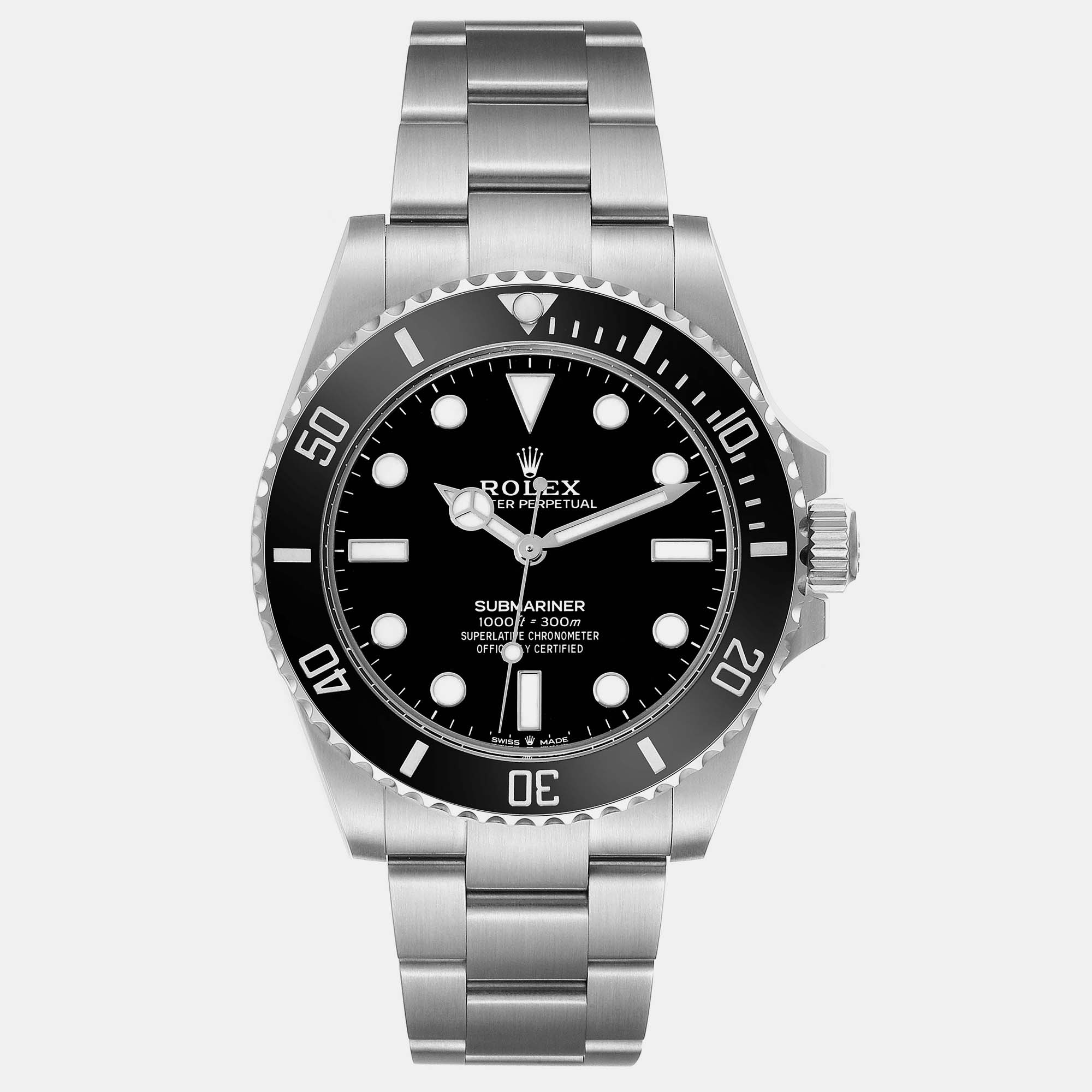 

Rolex Submariner Non Date Ceramic Bezel Steel Men's Watch 124060 41 mm, Black