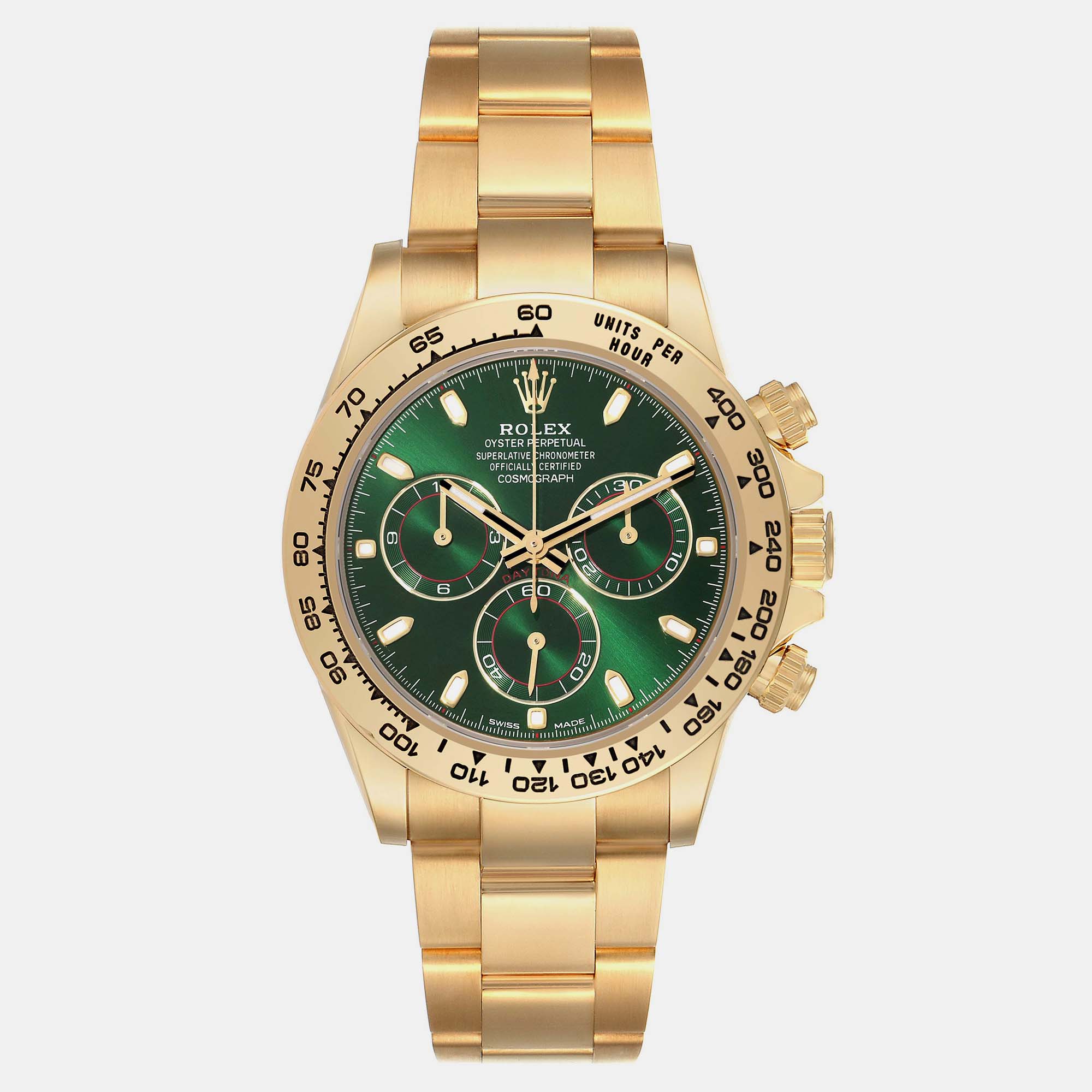 

Rolex Daytona Yellow Gold Green Dial Men's Watch 40 mm