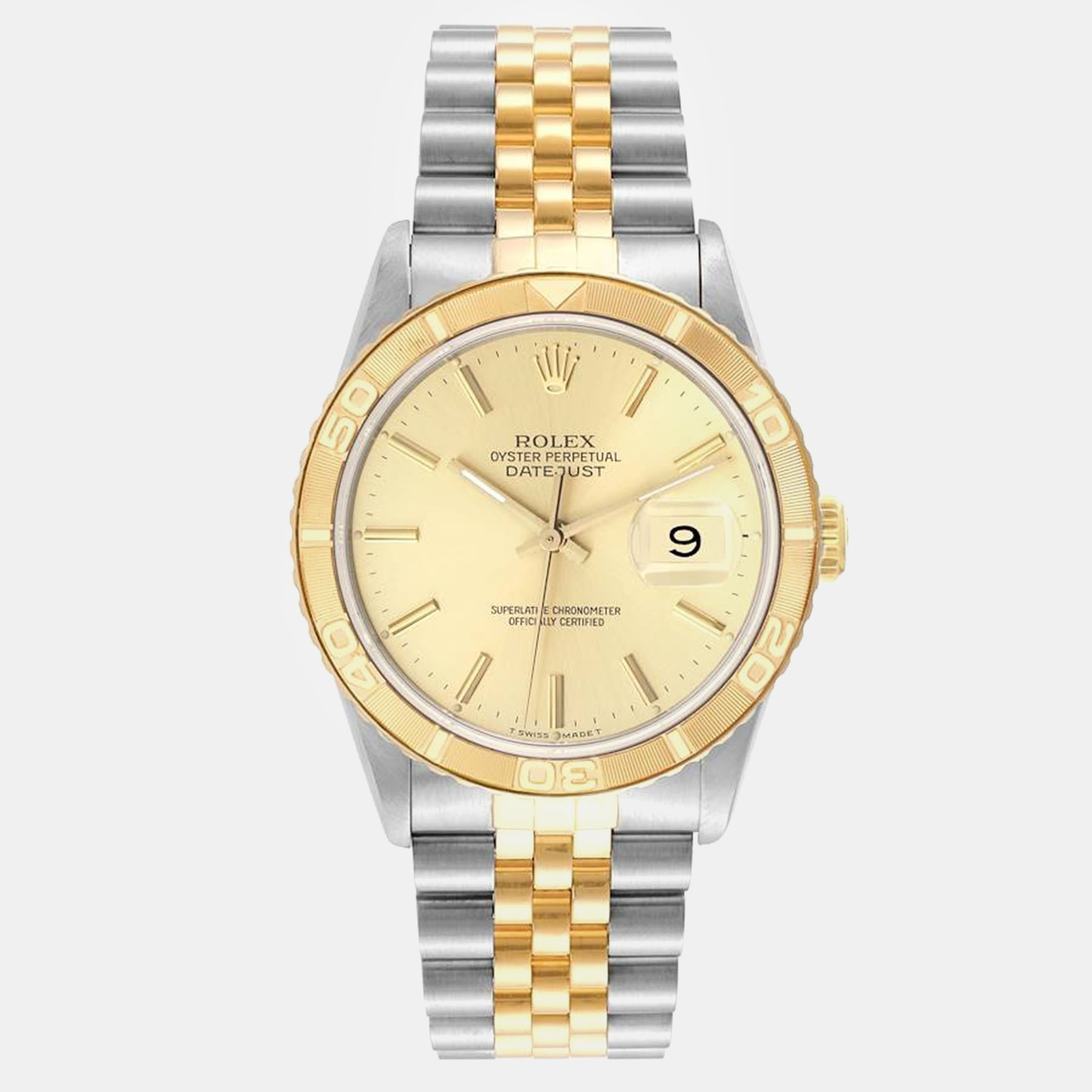 

Rolex Datejust Turnograph Steel Yellow Gold Men's Watch 16263 36 mm