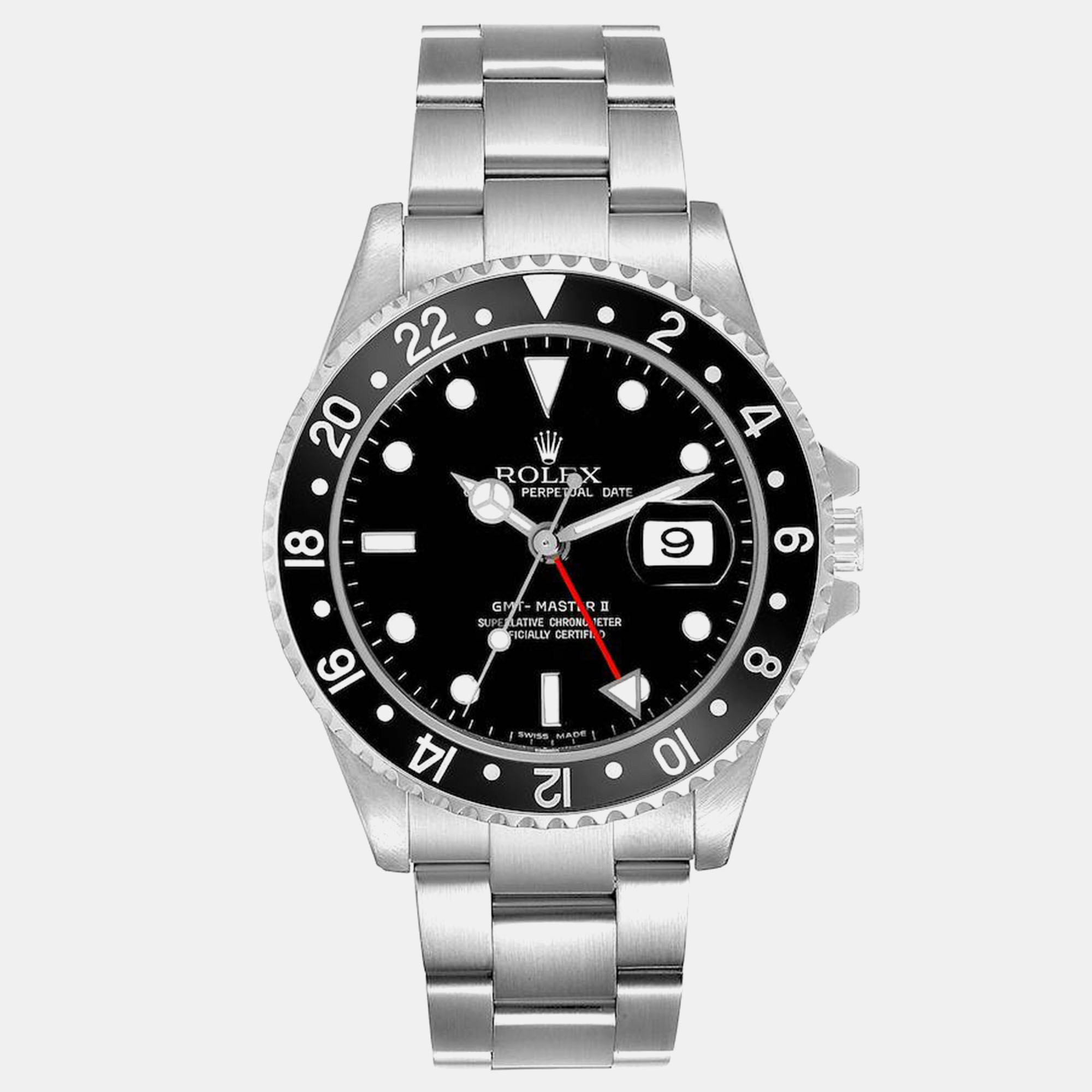 

Rolex GMT Master II Black Bezel Dial Steel Men's Watch 16710 40 mm