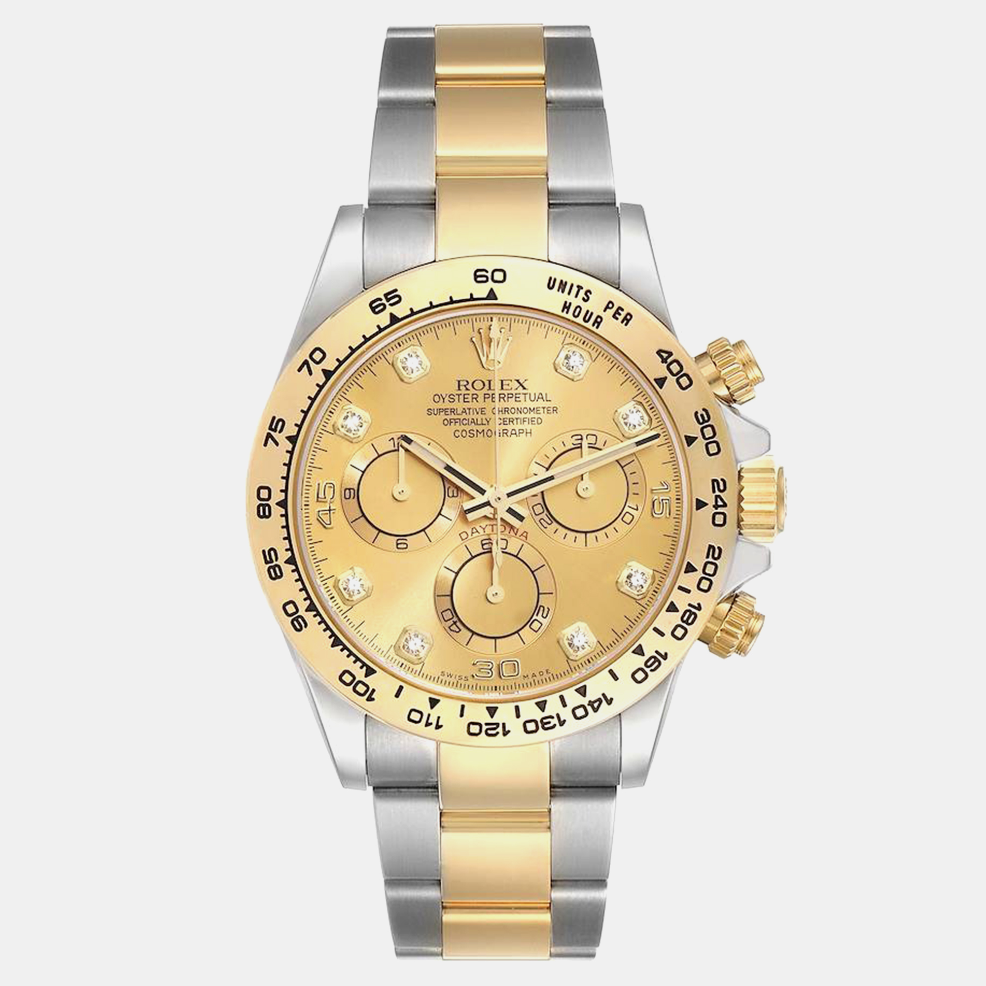 

Rolex Daytona Steel Yellow Gold Diamond Dial Men's Watch 40.0 mm