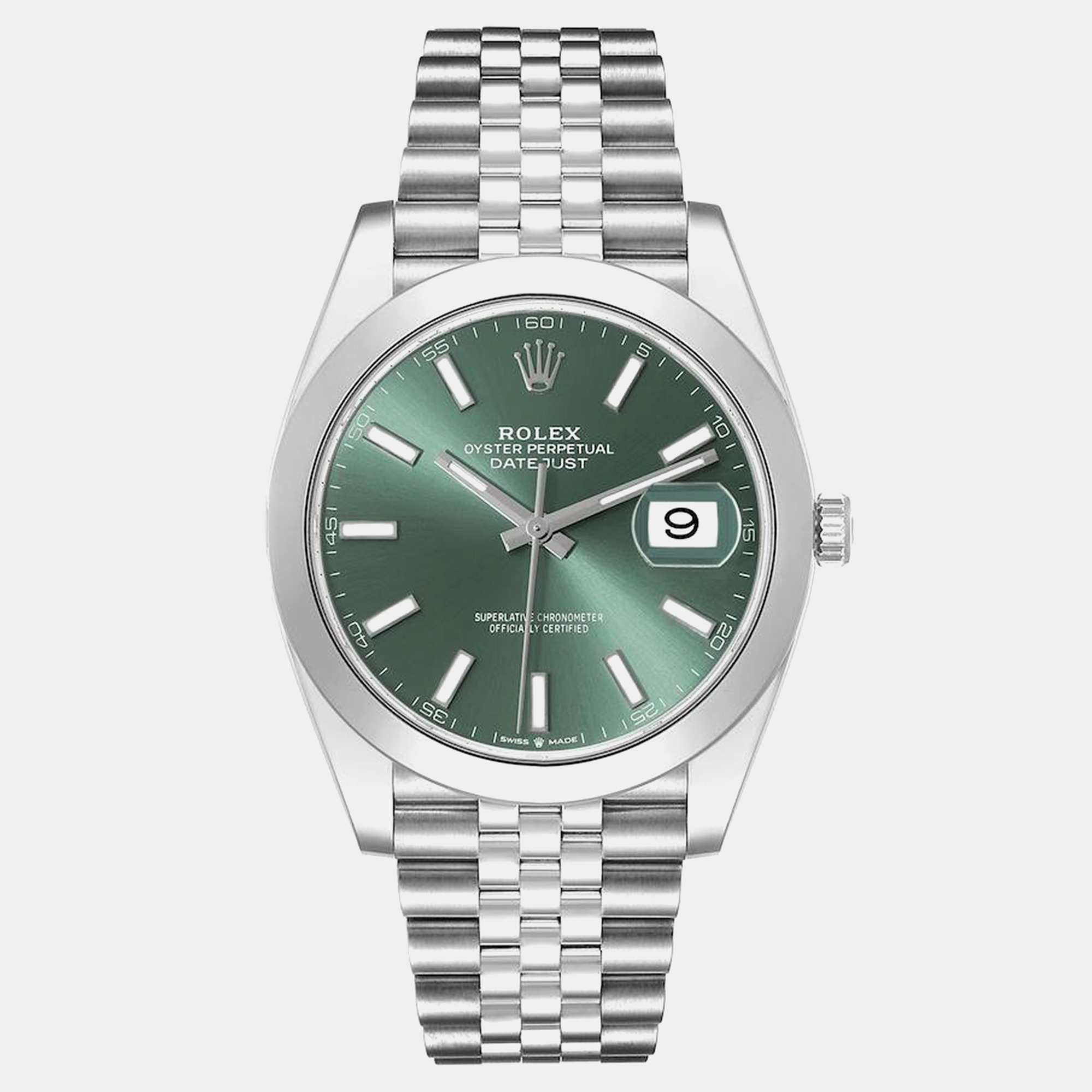 

Rolex Datejust Mint Green Dial Steel Men's Watch 41 mm