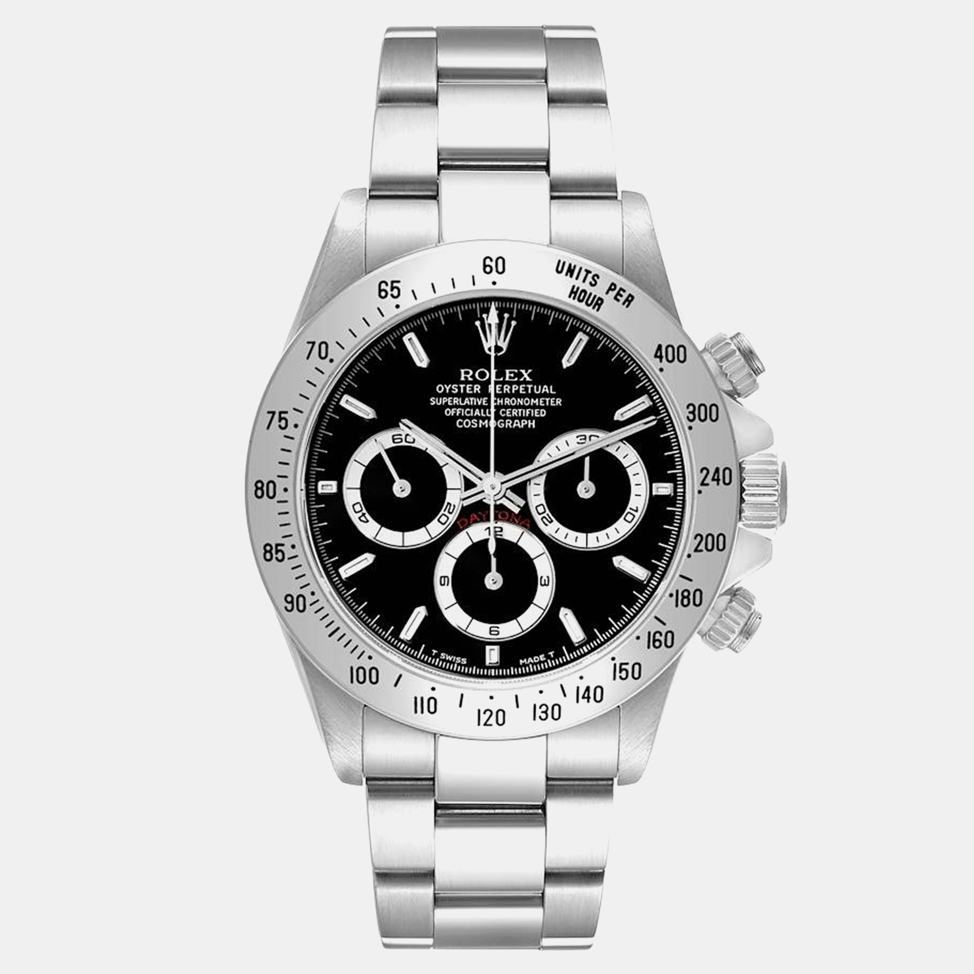 

Rolex Daytona Zenith Movement Cosmograph Steel Mens Watch 16520, Black