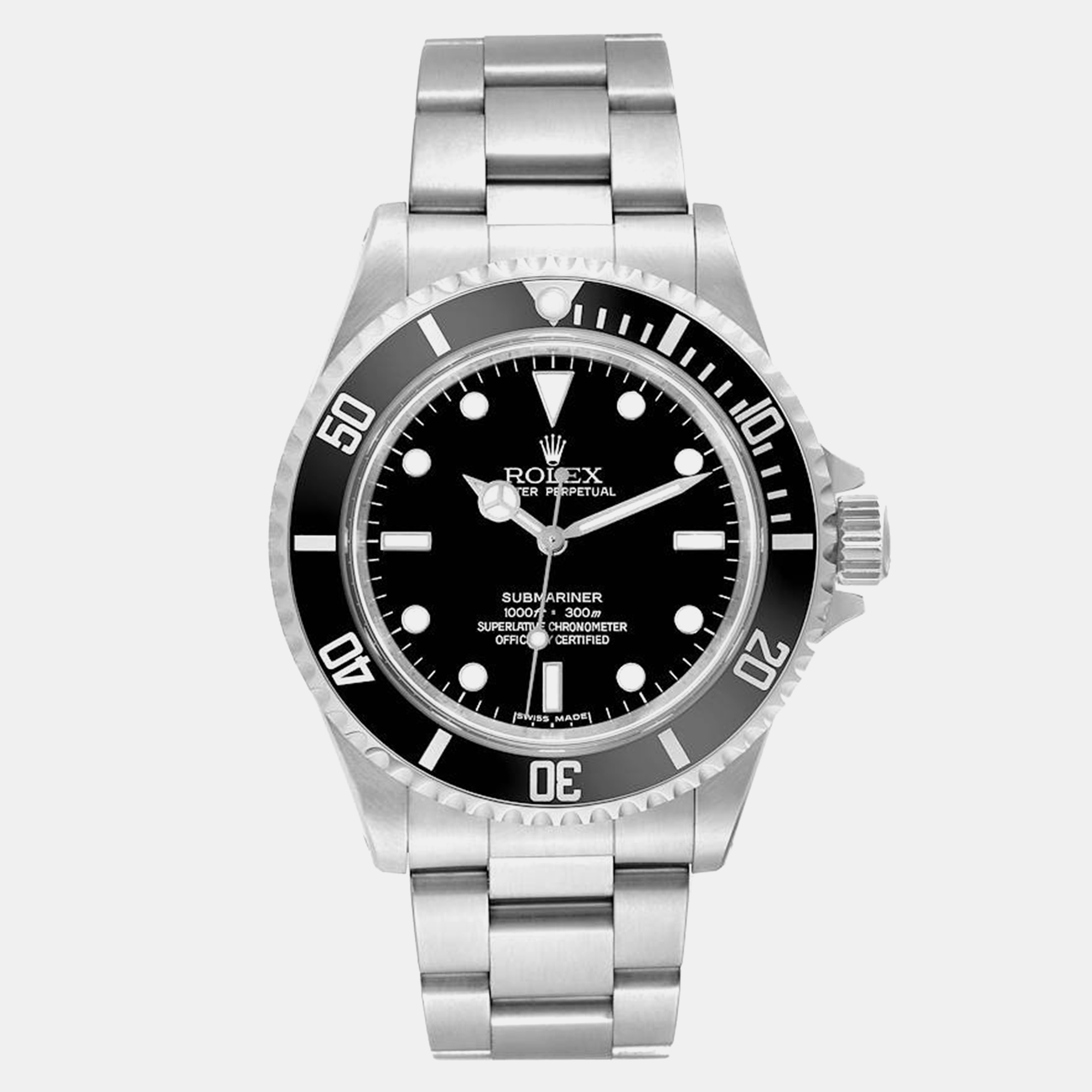 

Rolex Submariner No Date 4 Liner Steel Men's Watch 14060 40 mm, Black