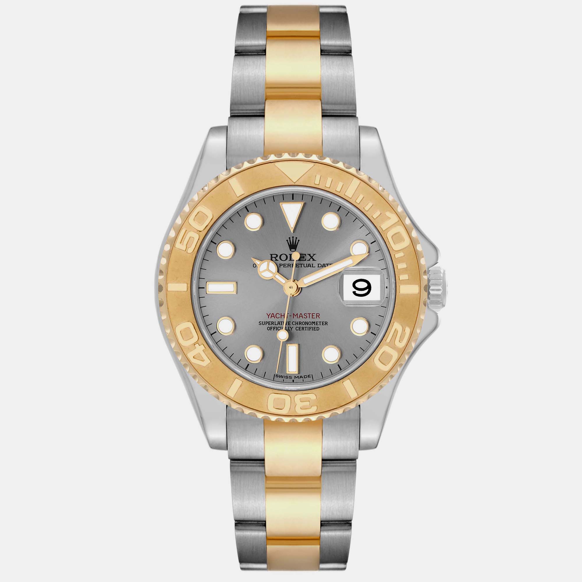 

Rolex Yachtmaster Midsize Steel Yellow Gold Men's Watch 35 mm, Grey